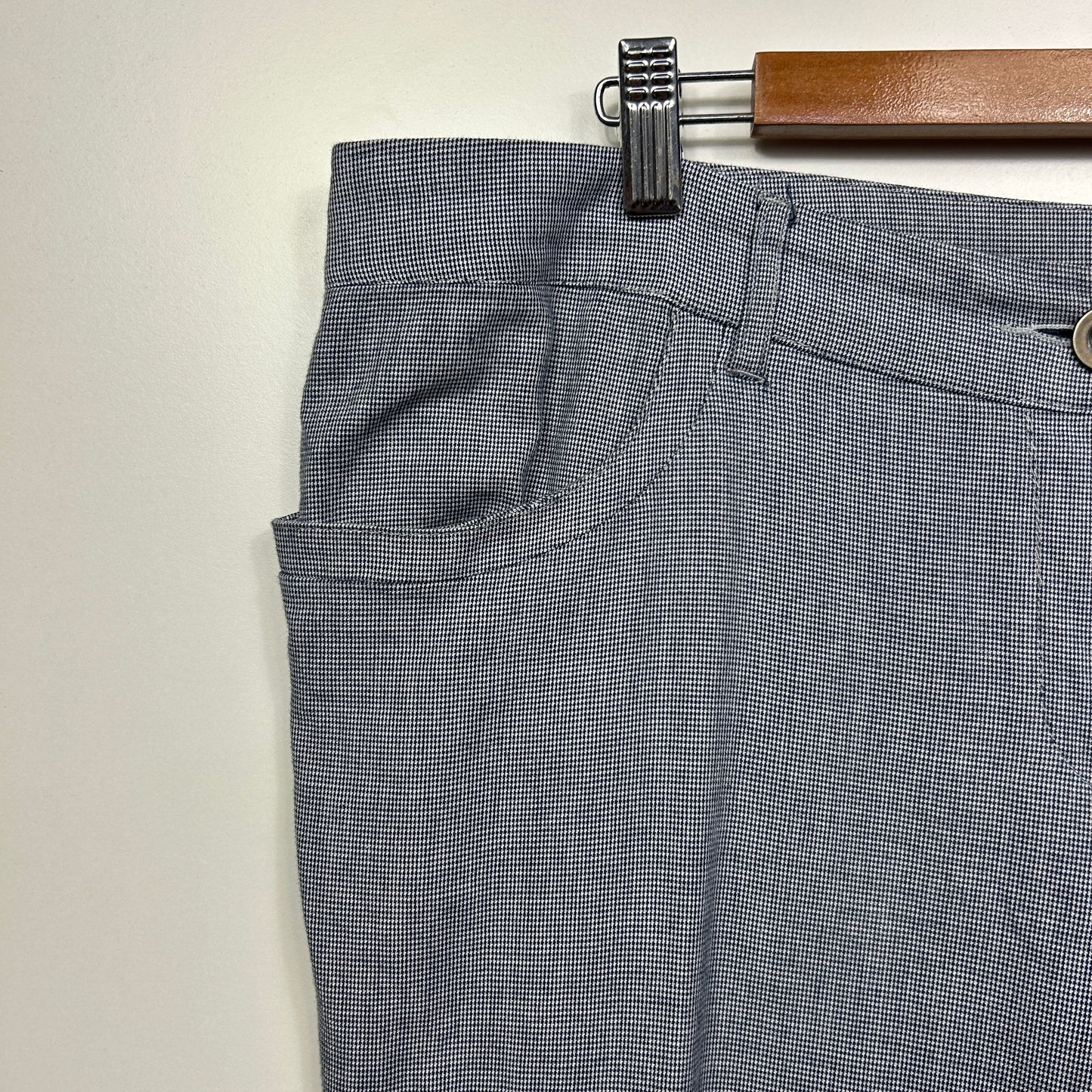 Regatta Pants Size 18 Blue Check Pockets Cropped Zip Fy