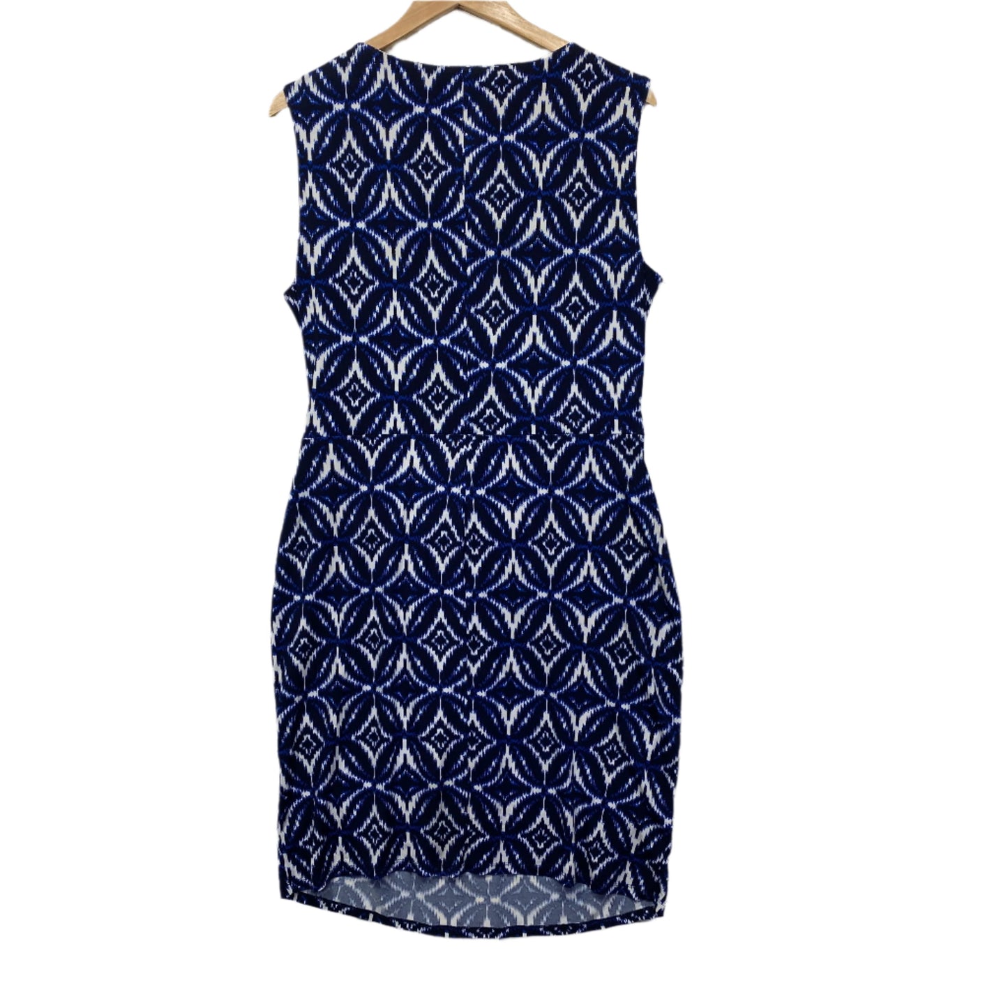 Jacqui E Dress Size 14 Large Sleeveless Blue White