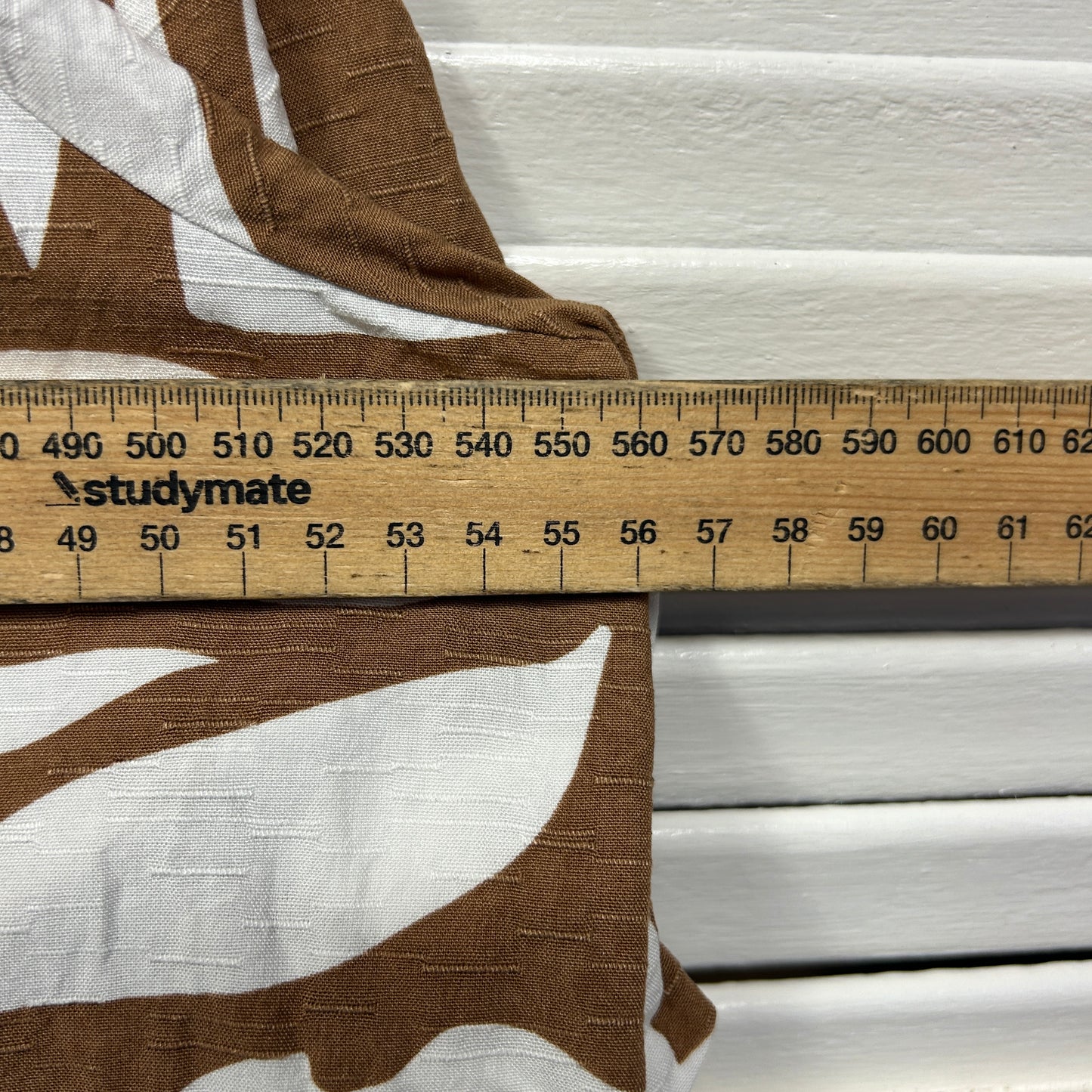 Anko Top Size 14 Tan White Short Sleeve Viscose