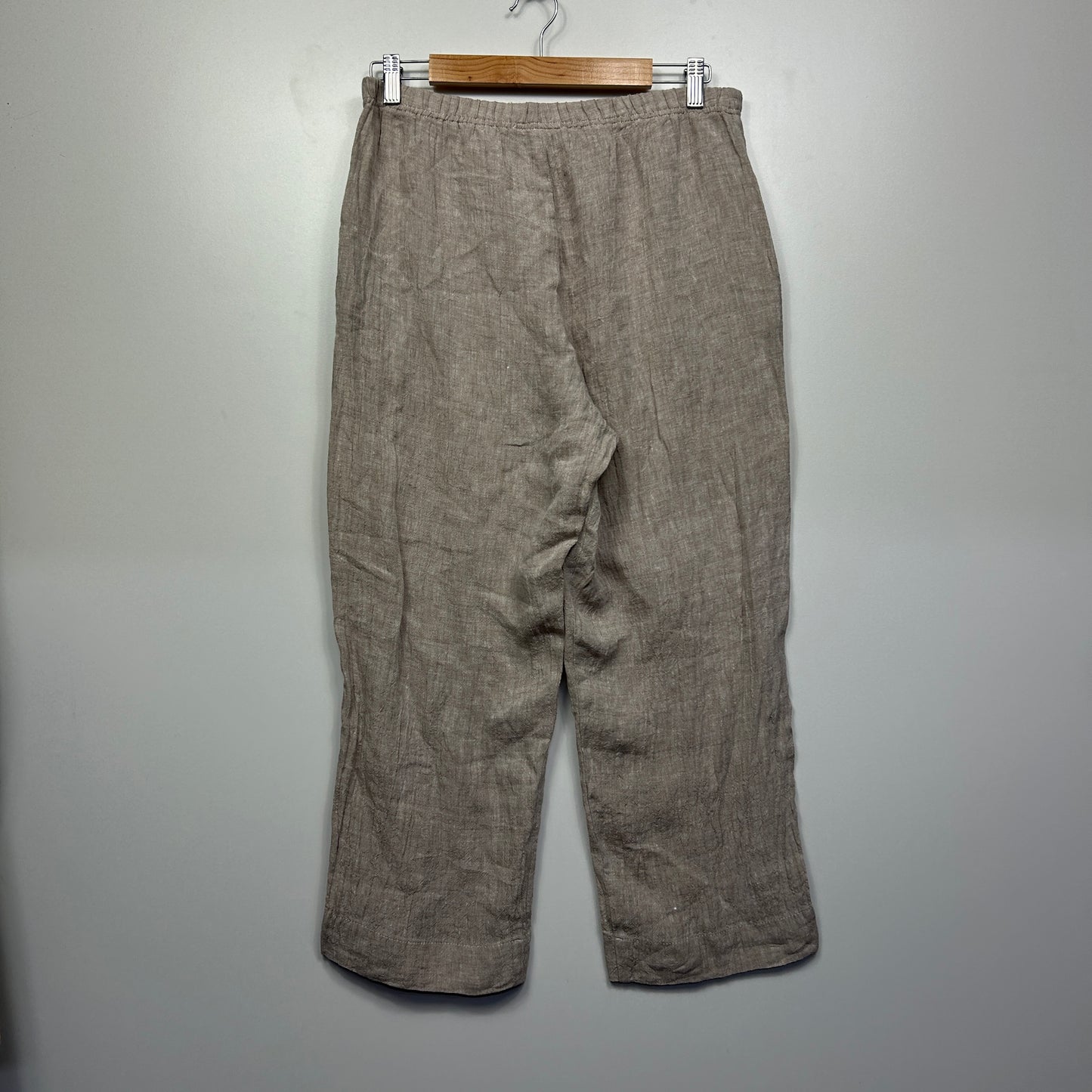 Portofino Linen Pants Size 14 Beige Pockets Made in Australia