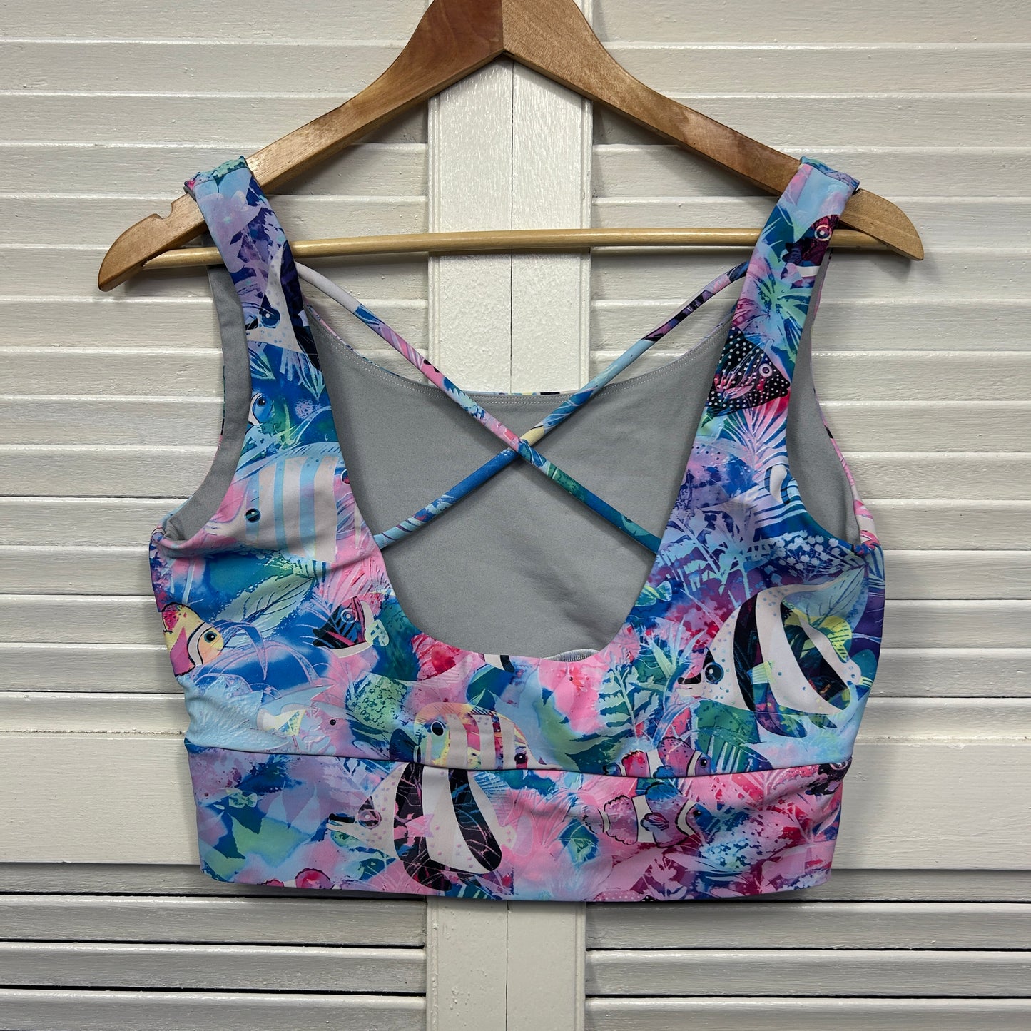 Exoticathletica Crop Top Size XL 16 Pink Activewear Multicoloured