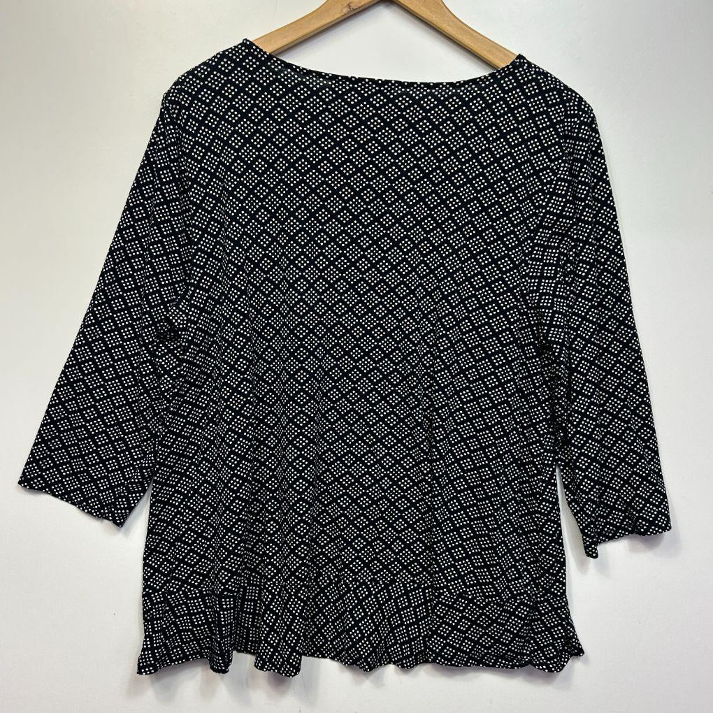 Sussan Black Spot Cotton Top - Size XL