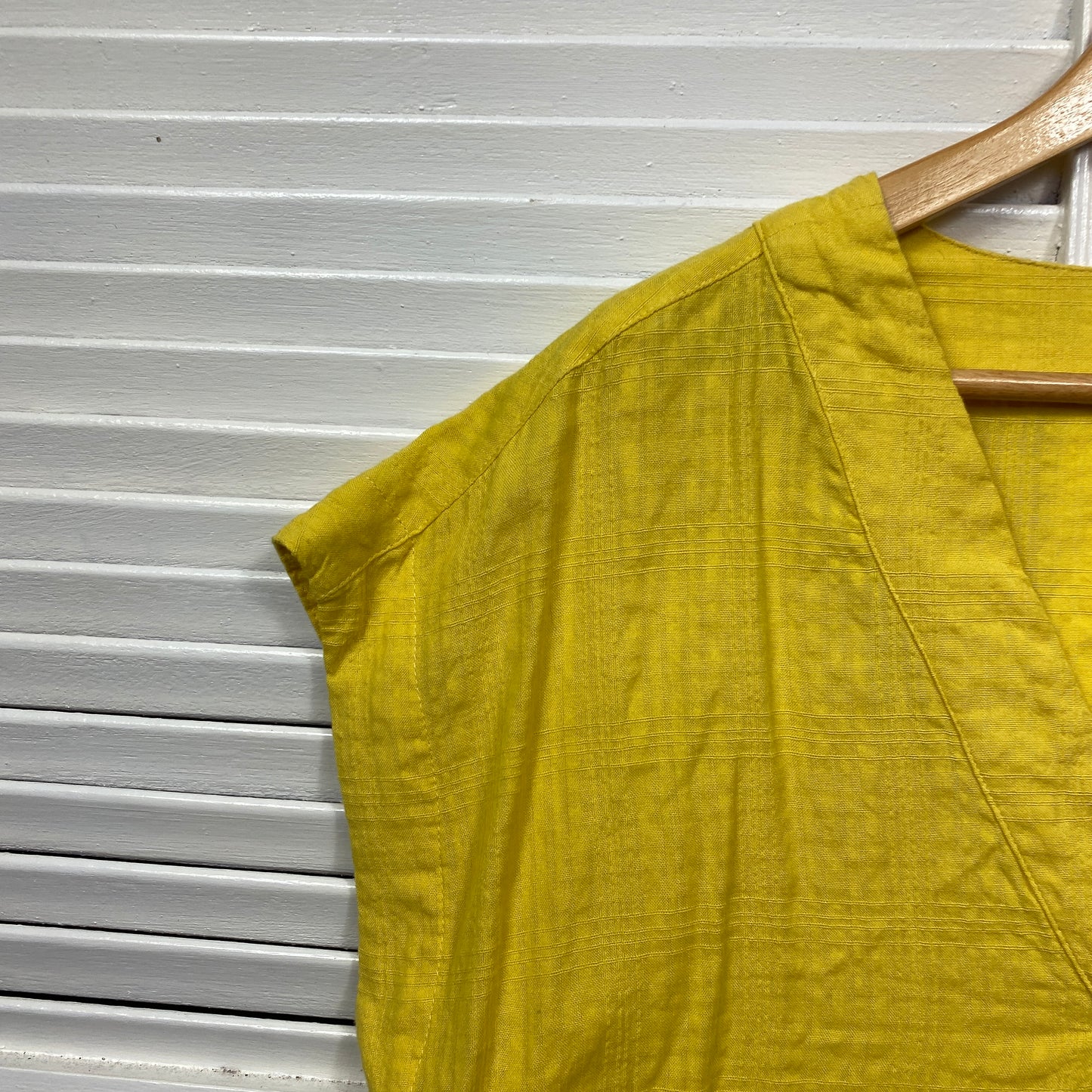 Target Top Size 14 Yellow Short Sleeve Cotton Blend