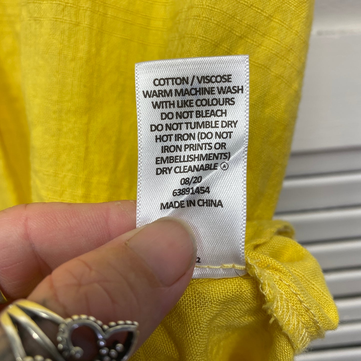 Target Top Size 14 Yellow Short Sleeve Cotton Blend