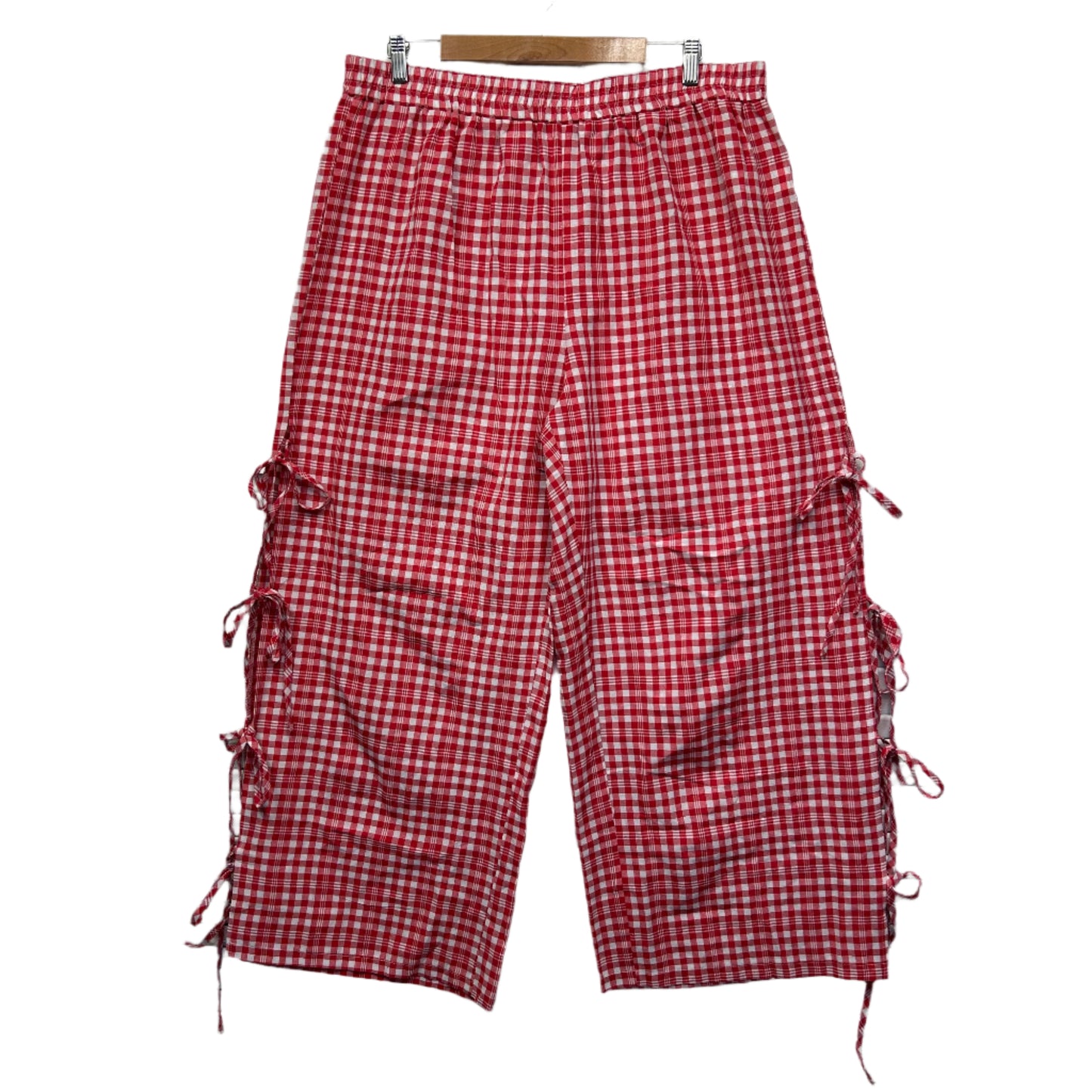 Shein Curve Pants Size 3XL 20 22 Red White Gingham Check