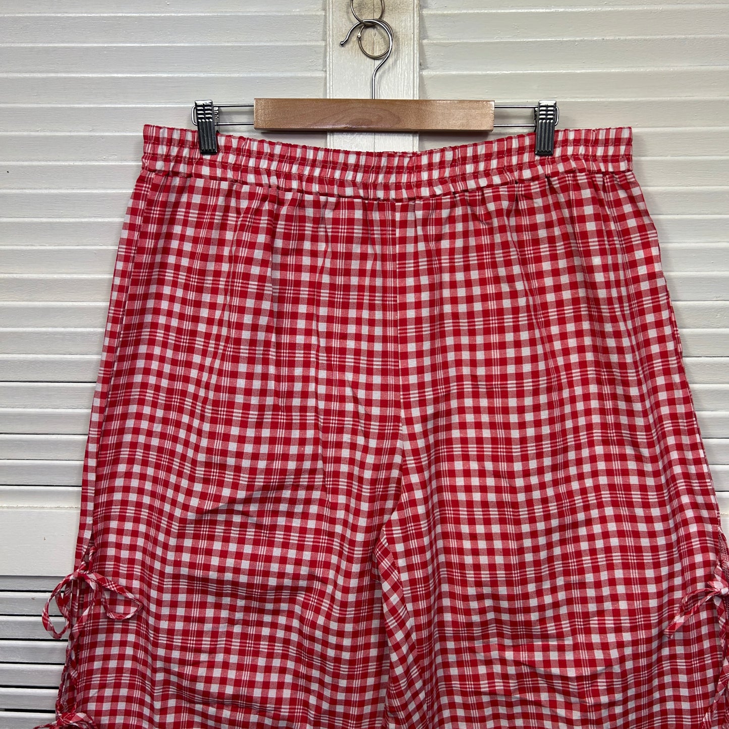 Shein Curve Pants Size 3XL 20 22 Red White Gingham Check