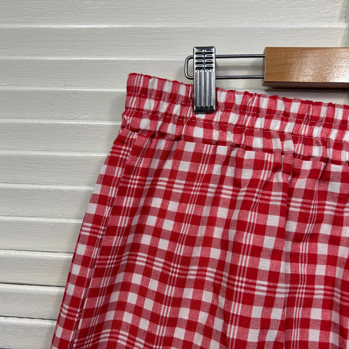 Shein Curve Pants Size 3XL 20 22 Red White Gingham Check
