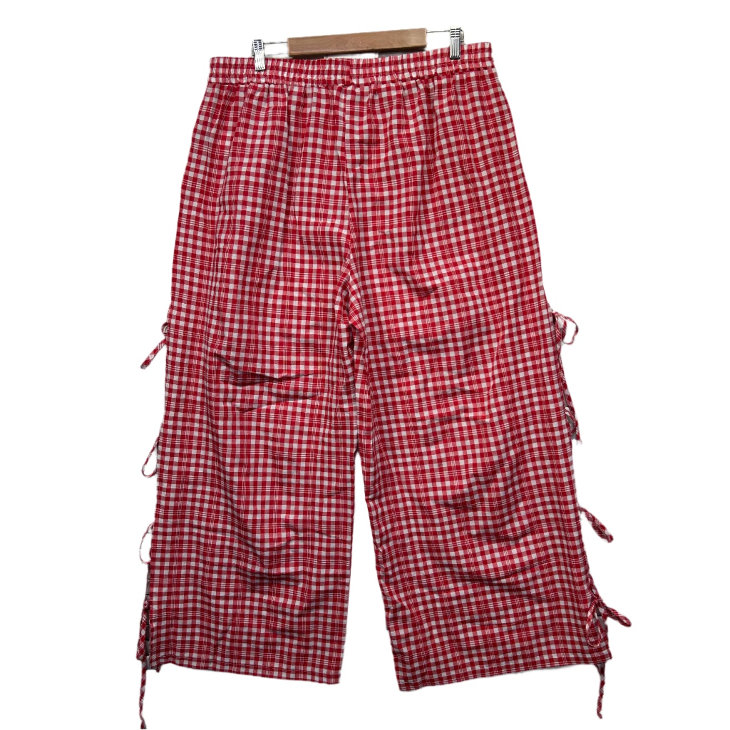 Shein Curve Pants Size 3XL 20 22 Red White Gingham Check