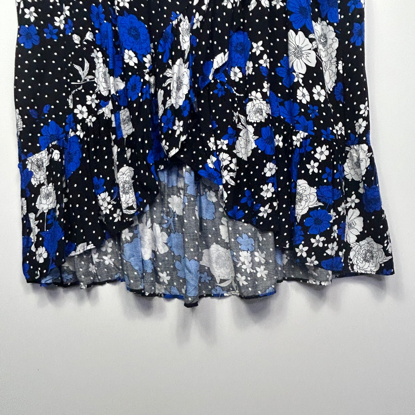 Edited Maxi Skirt Size 24 Black Floral Hi Low Hem New