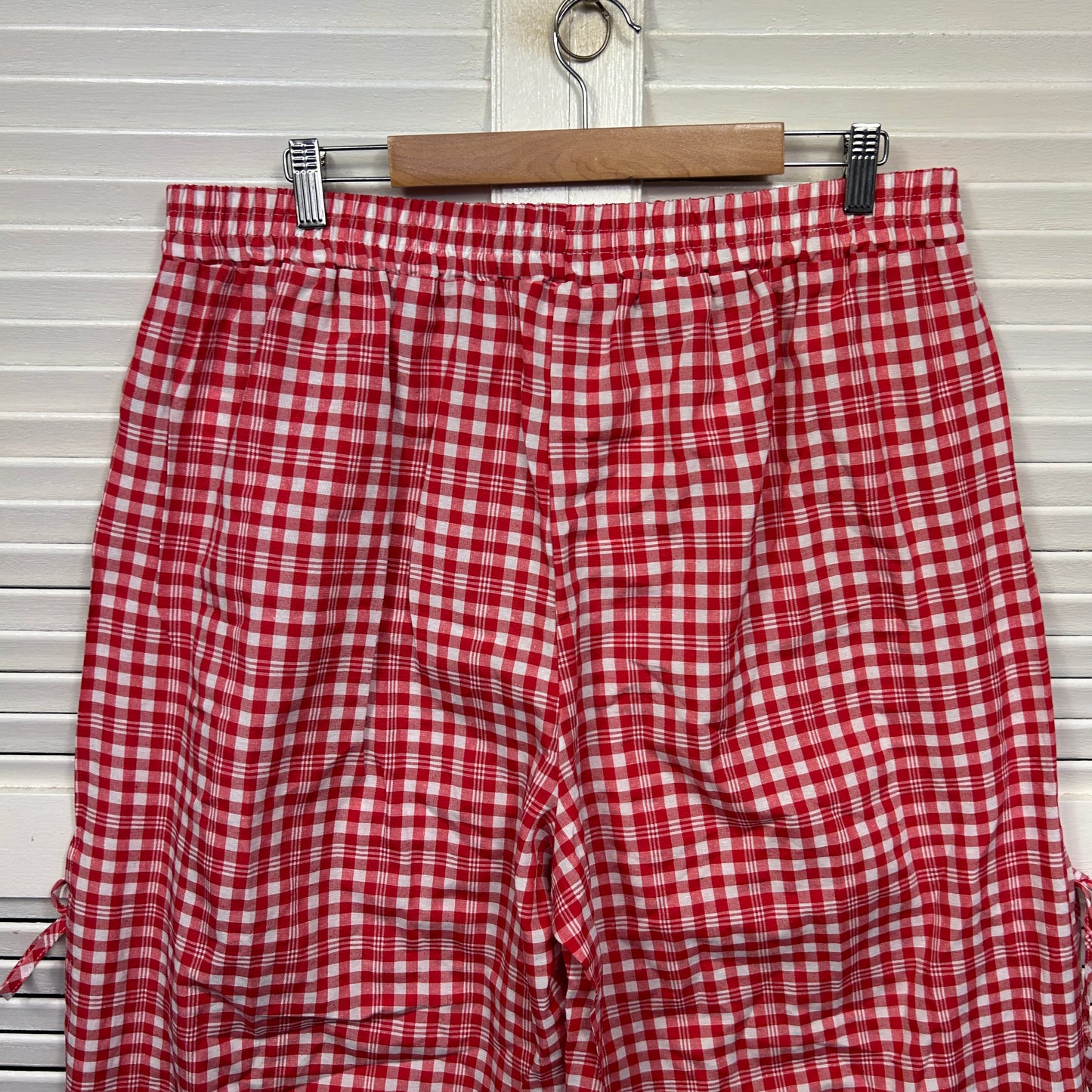 Shein Curve Pants Size 3XL 20 22 Red White Gingham Check