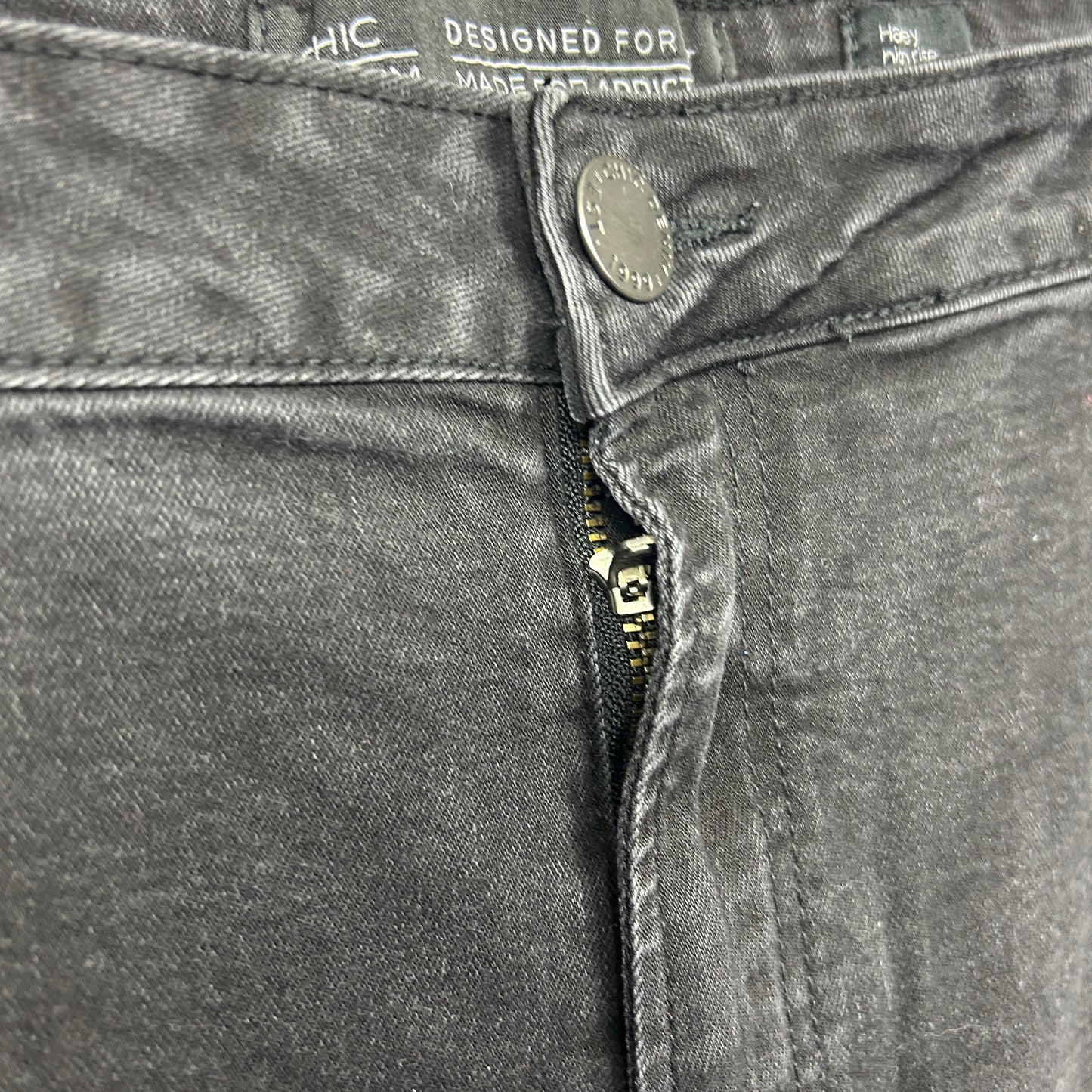 City Chic Harley Jeans Size 22 Black Denim High Rise Crop