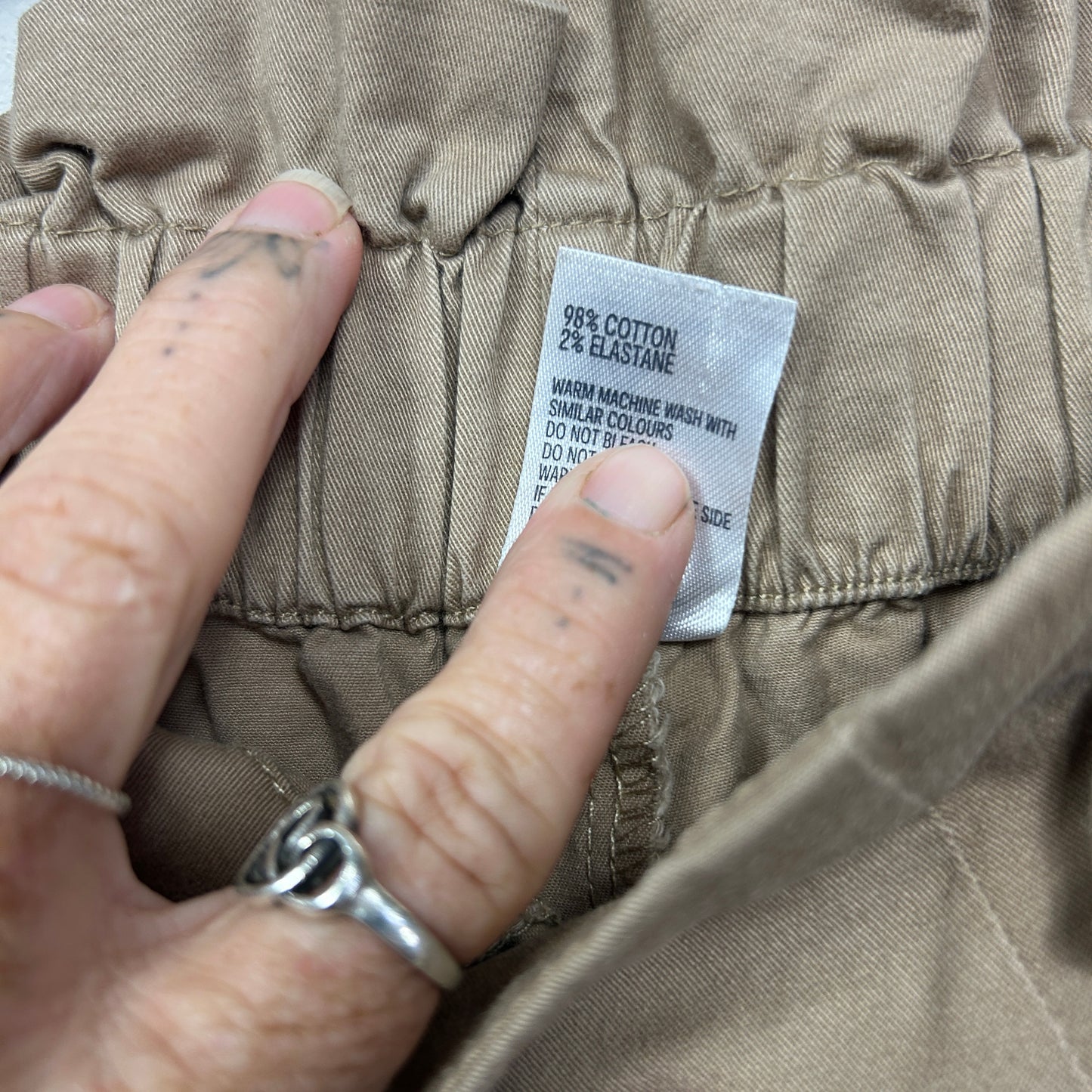 Anko Pants Size 14 Pockets Cotton Blend Elastic Waist