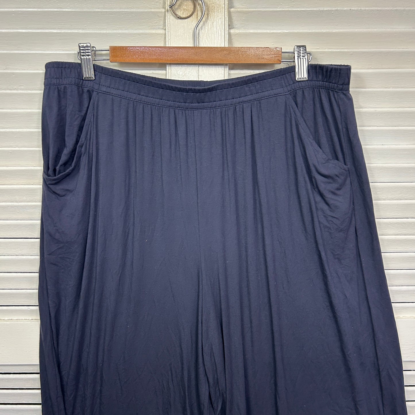 Tani Pants Size 3XL 20 22 Navy Pockets Loungewear Cropped Wide Leg