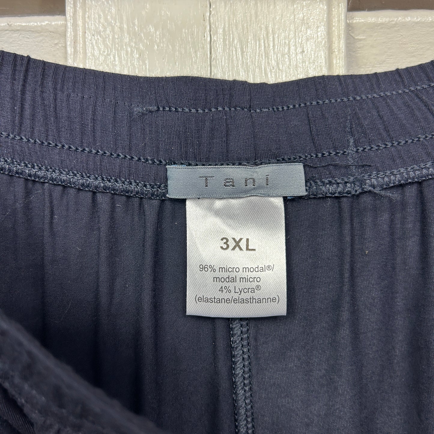 Tani Pants Size 3XL 20 22 Navy Pockets Loungewear Cropped Wide Leg
