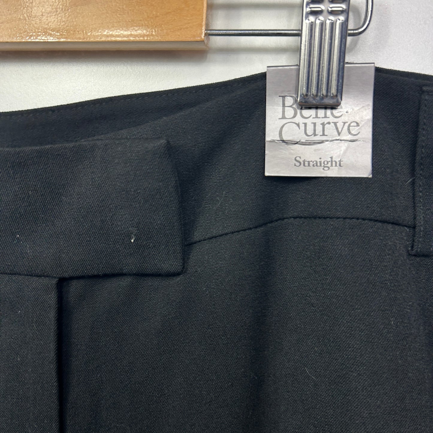 Belle Curve Pants Size 26 Black Pockets Zip Fly New