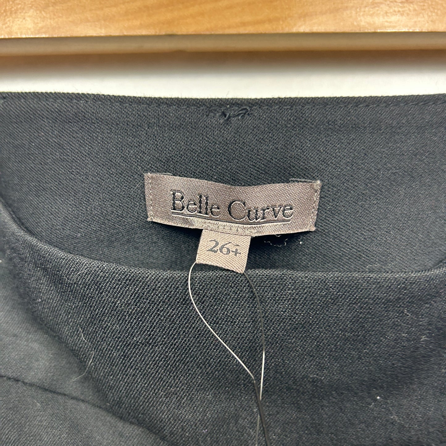 Belle Curve Pants Size 26 Black Pockets Zip Fly New