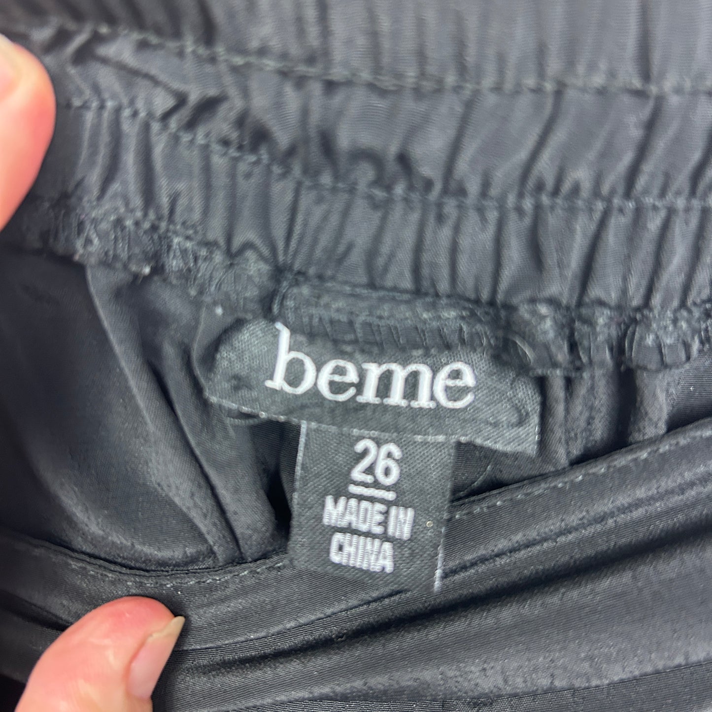 beme Pants Size 26 Plus Black Stretch Pockets Wide Leg