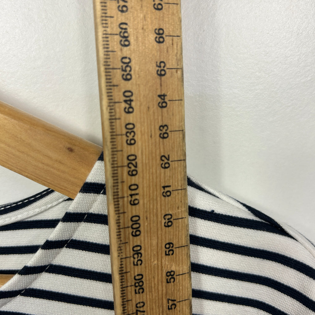 Preview White and Navy Striped Top - Size XXL