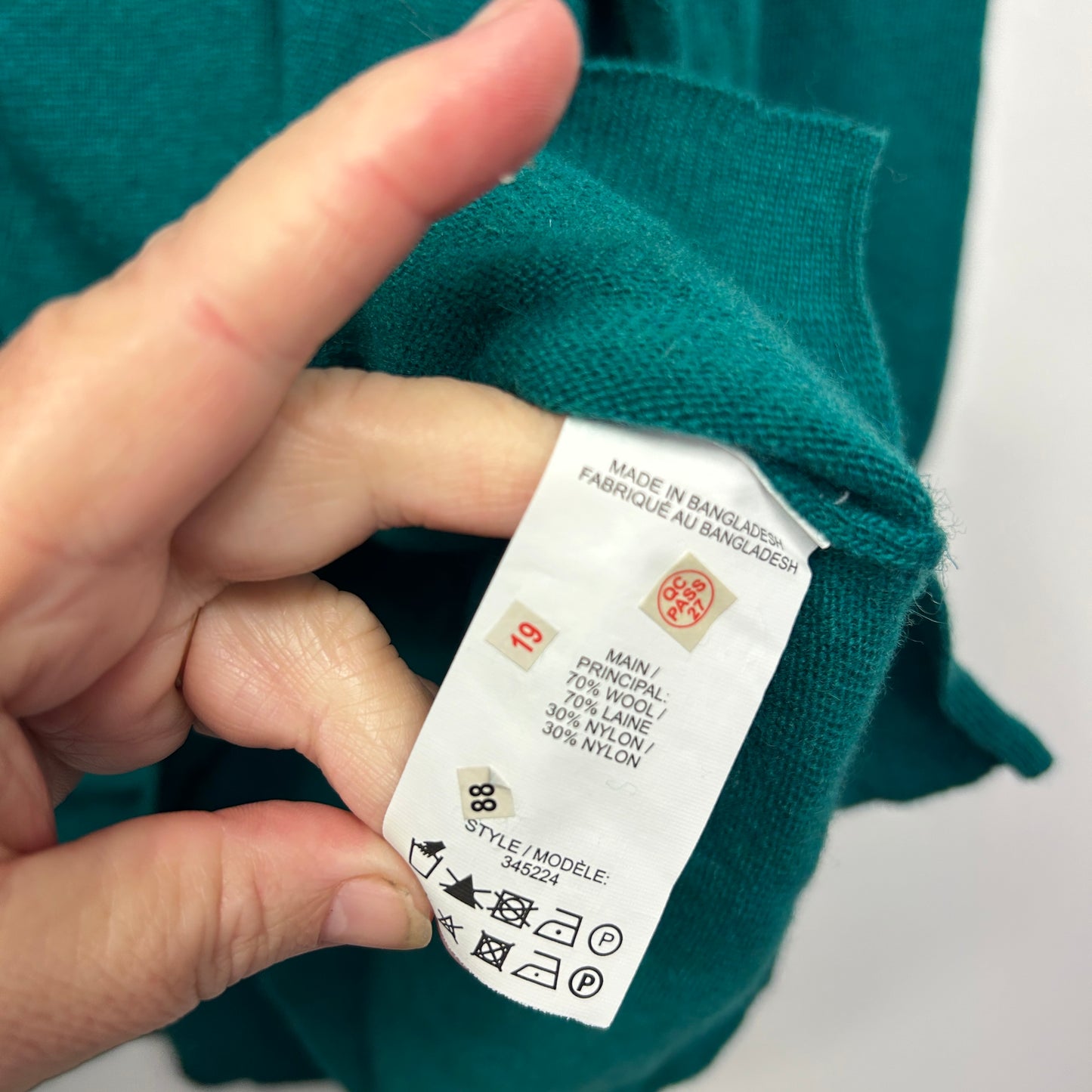 Sara Wool Blend Jumper Size 2XL 18 Green Long Sleeve
