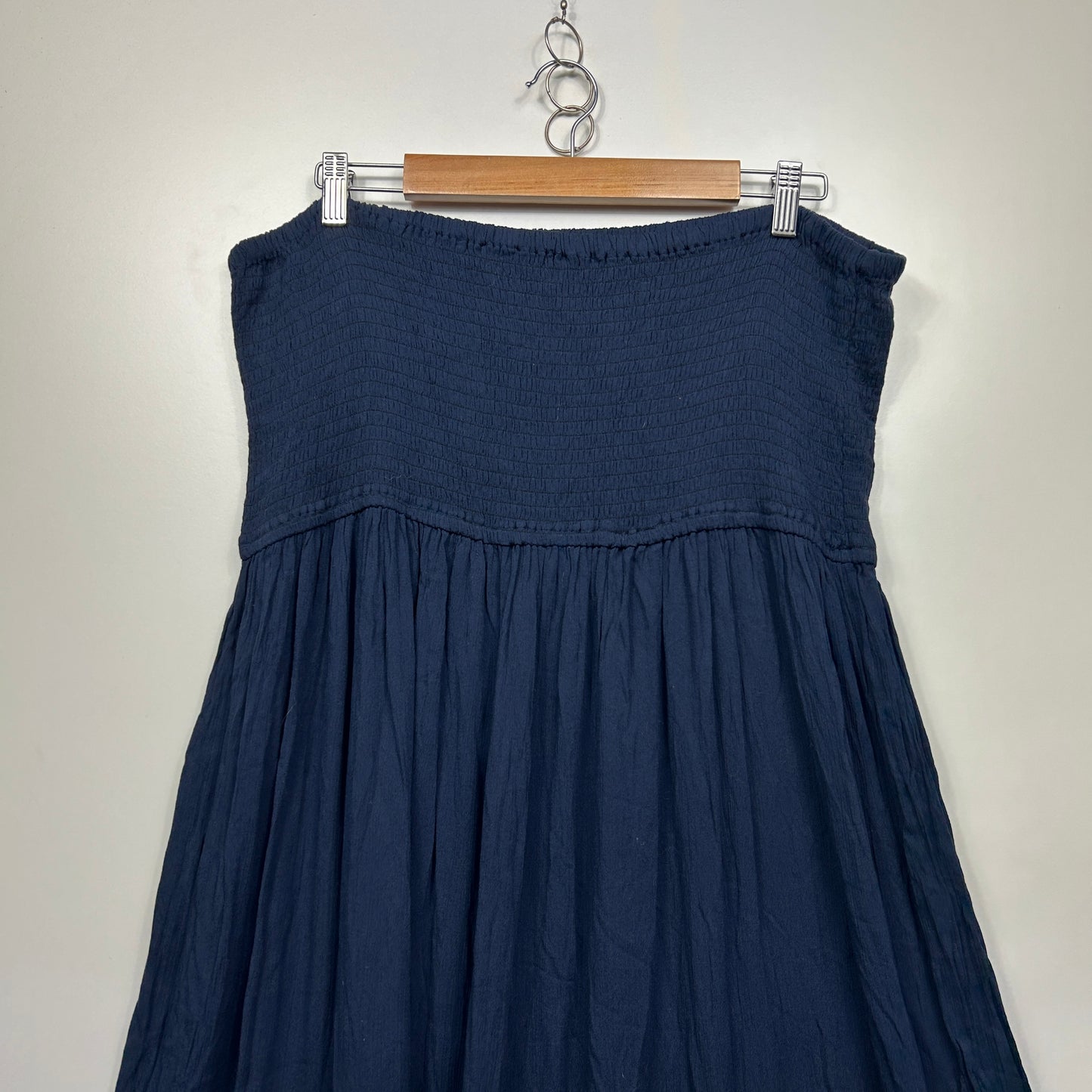Autograph Sleeveless Maxi Dress Size 24 Navy Crochet Trim Viscose