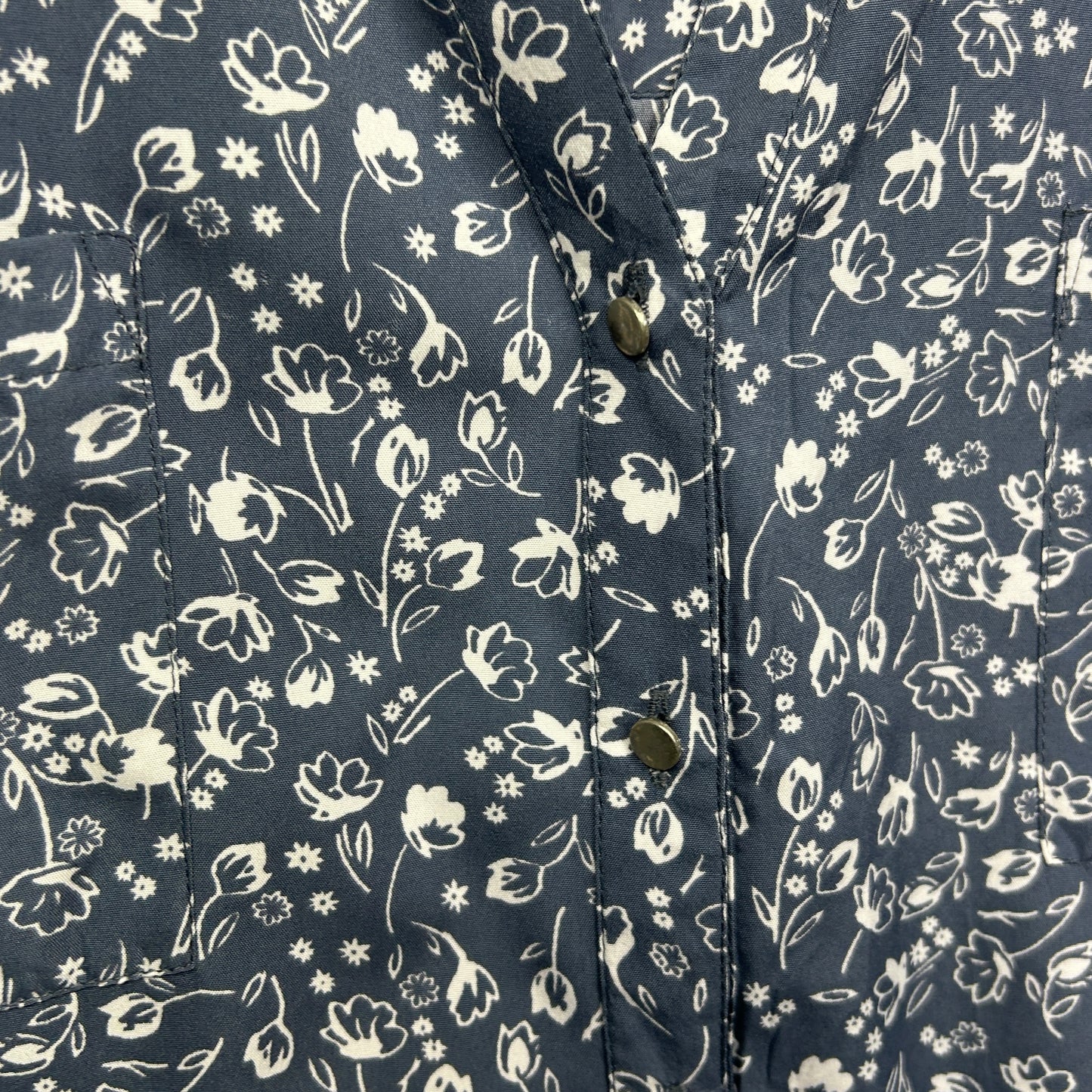 Millers Top Size 20 - 22 Blue Floral Button Up Short Sleeve