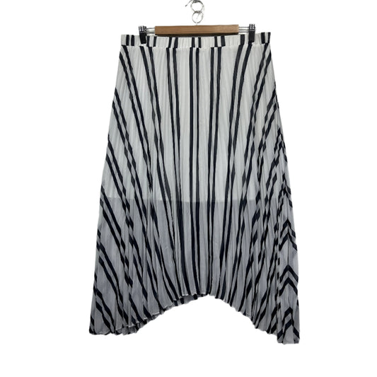 Forever New Skirts Size 16 White Striped Sheer Overlay