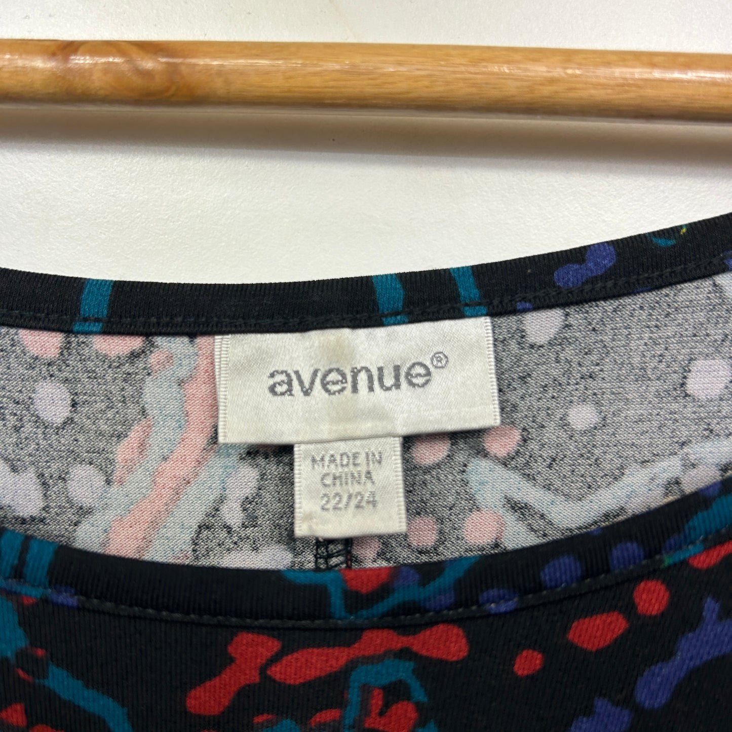 Avenue Tunic Top Size 22 24 Long Sleeve Multicoloured