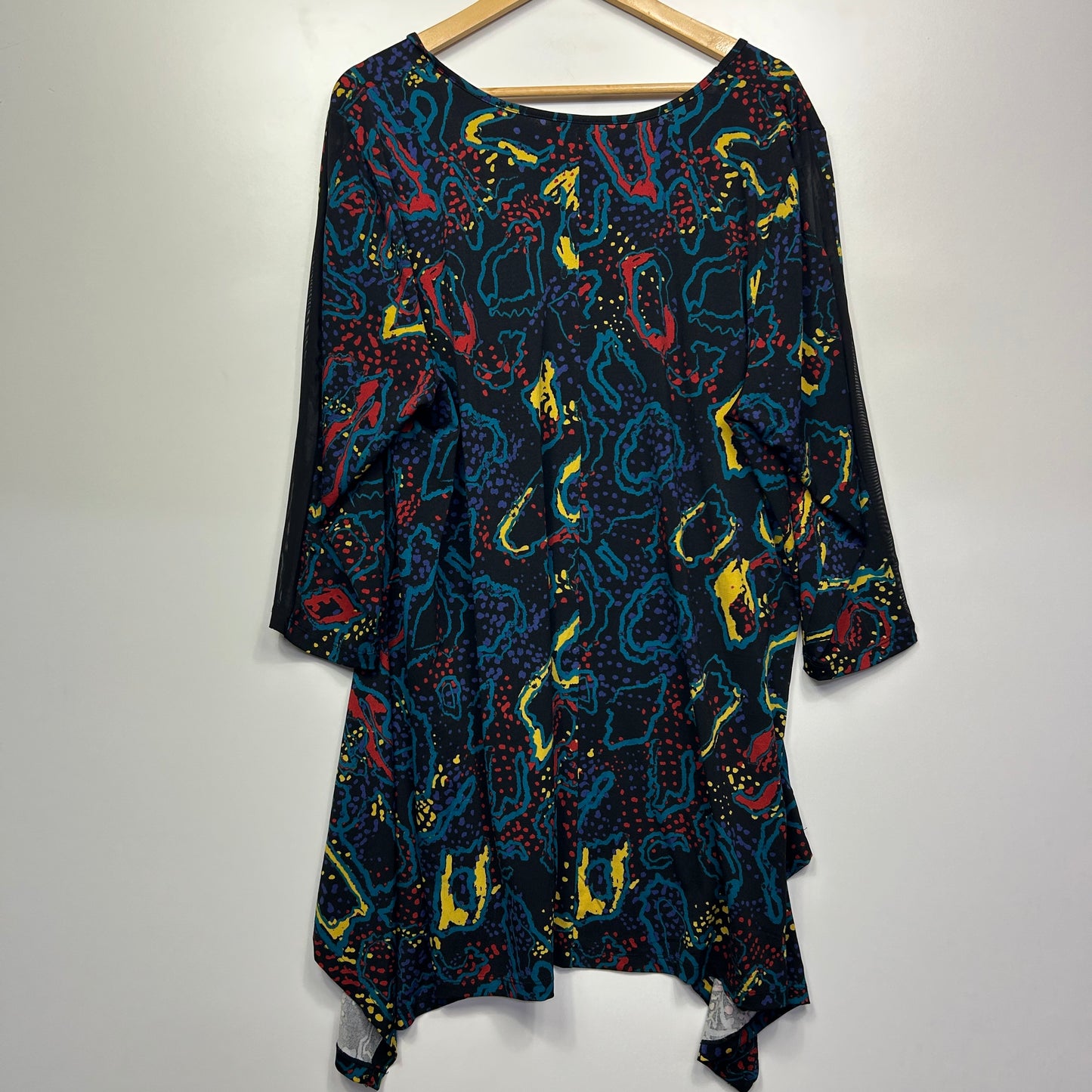 Avenue Tunic Top Size 22 24 Long Sleeve Multicoloured