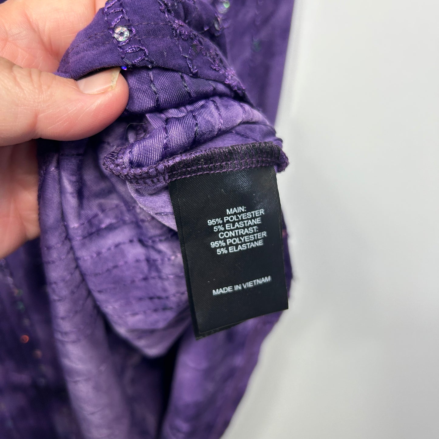 Taking Shape Top Size 22 XL Purple Sleeveless Tie Dye Sequins