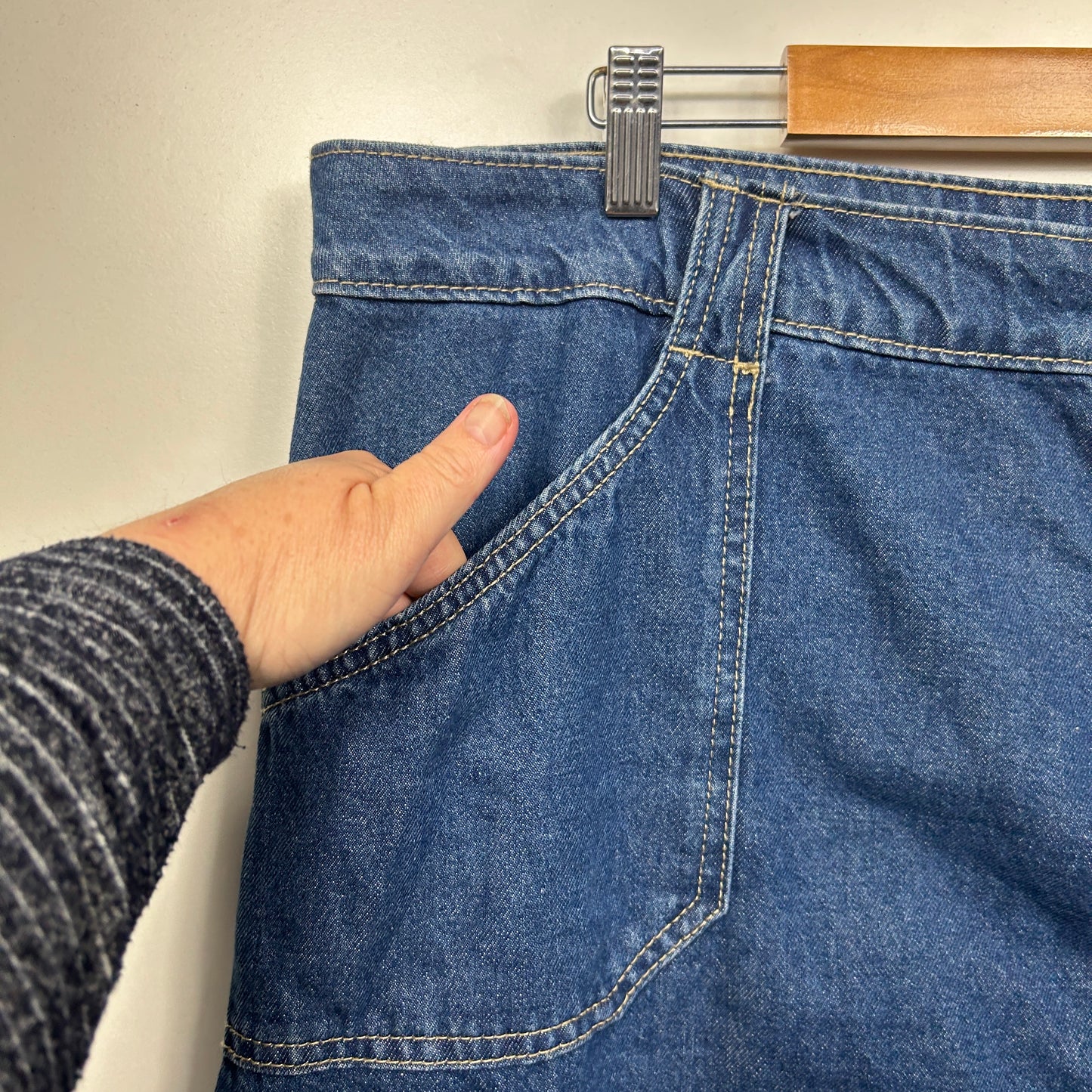 Anko Mini Denim Skirt Size 20 Blue Pockets Short Length