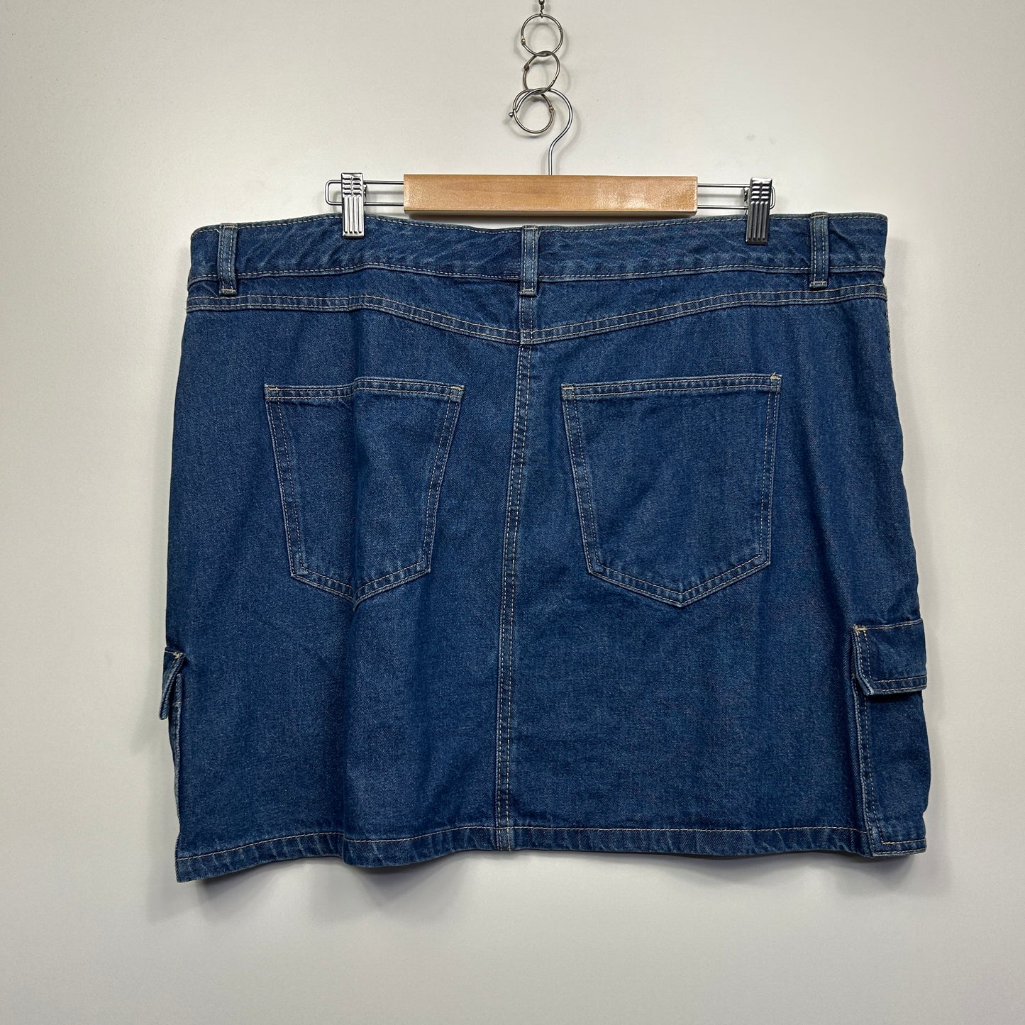 Anko Mini Denim Skirt Size 20 Blue Pockets Short Length