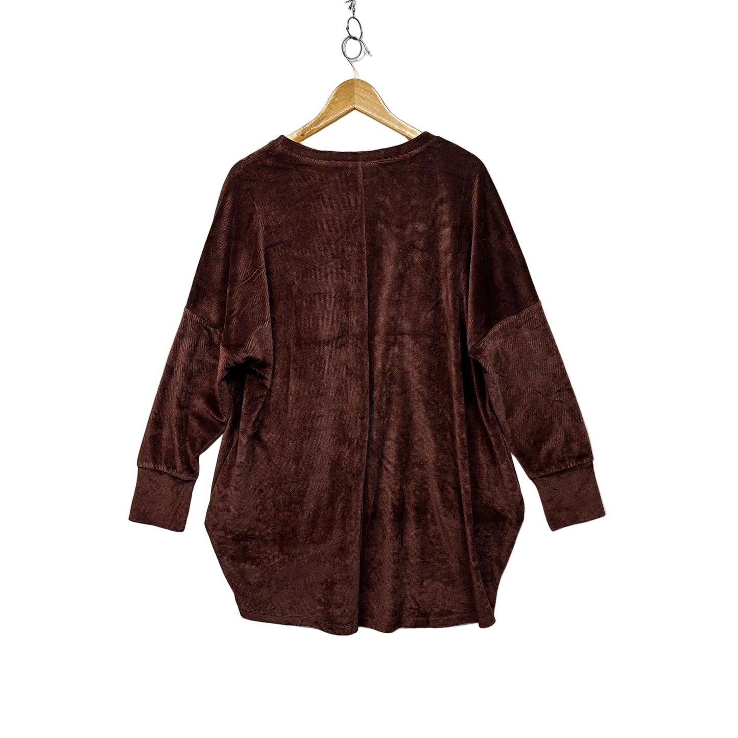 Cordelia St Brown Velour Top - Size 16