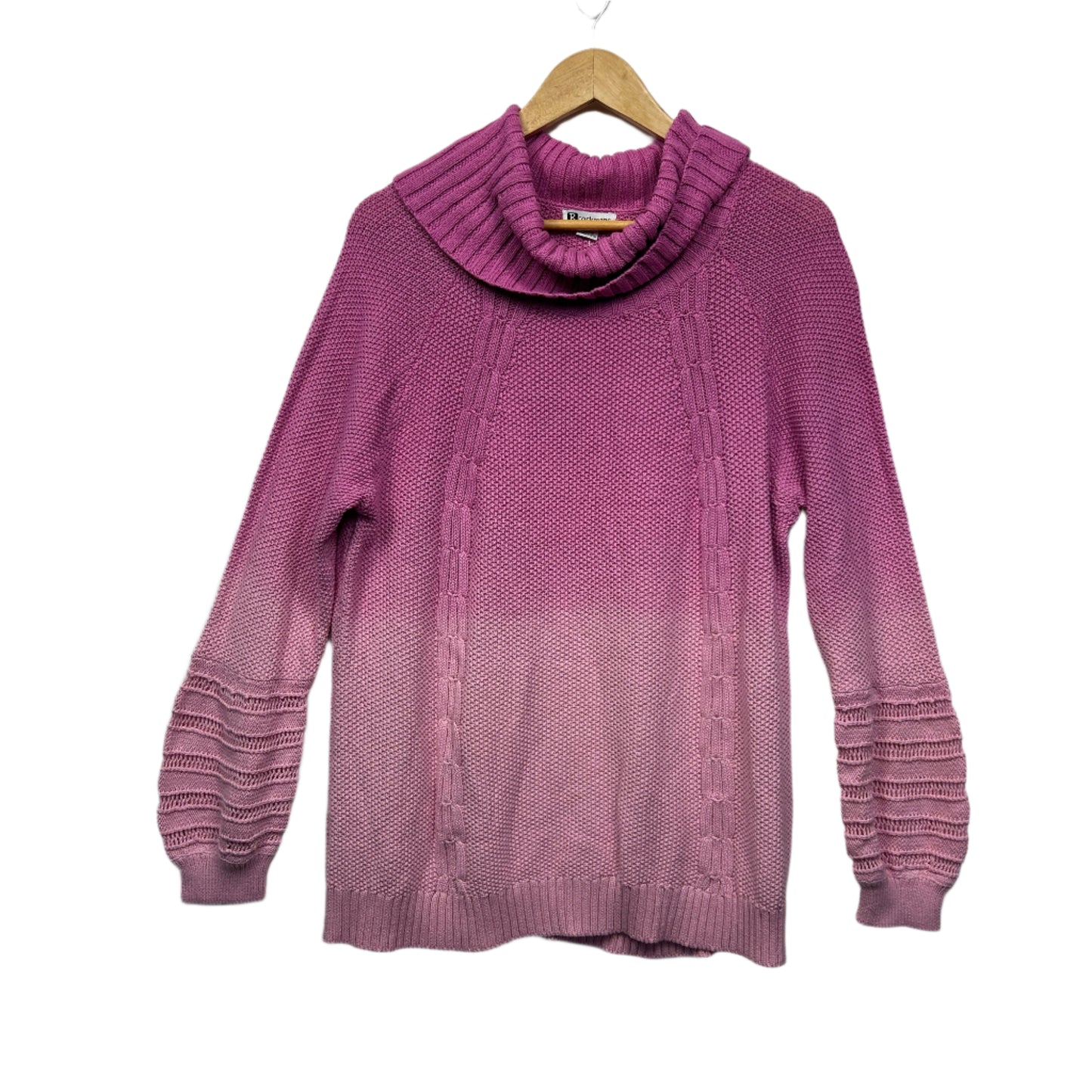 Rockmans Jumper Size XL Pink Ombre Cowl Neck New