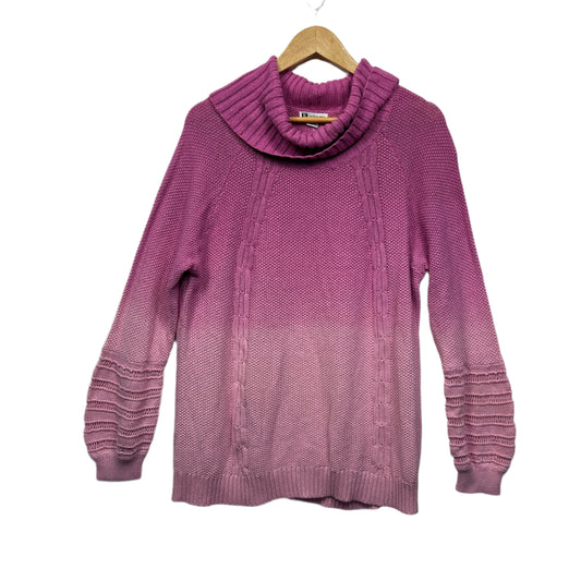 Rockmans Jumper Size XL Pink Ombre Cowl Neck New