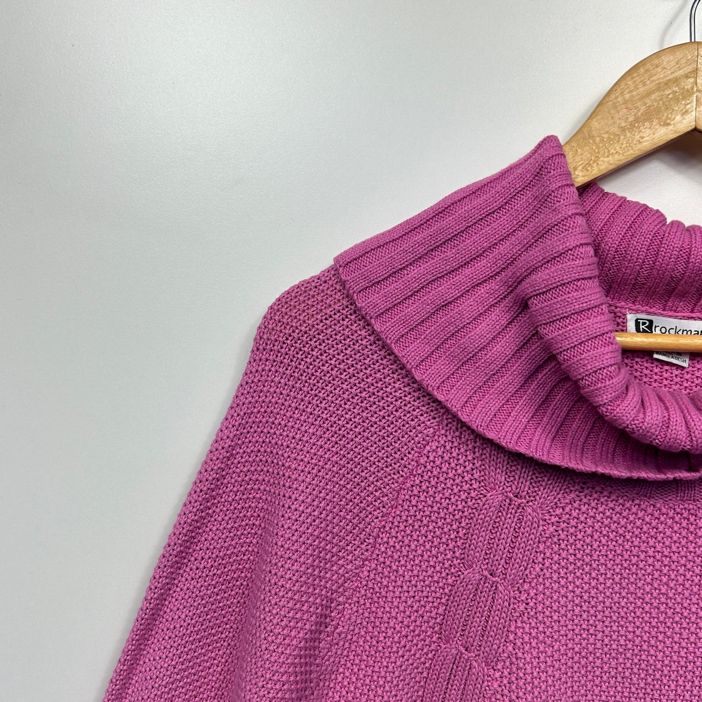 Rockmans Jumper Size XL Pink Ombre Cowl Neck New