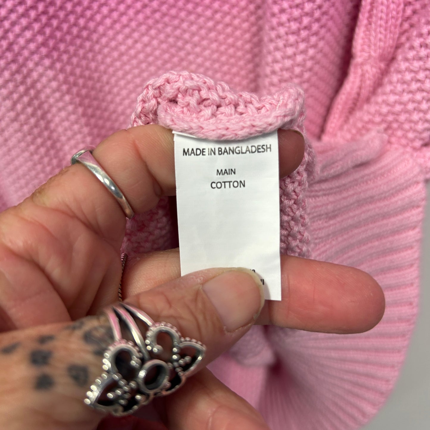 Rockmans Jumper Size XL Pink Ombre Cowl Neck New