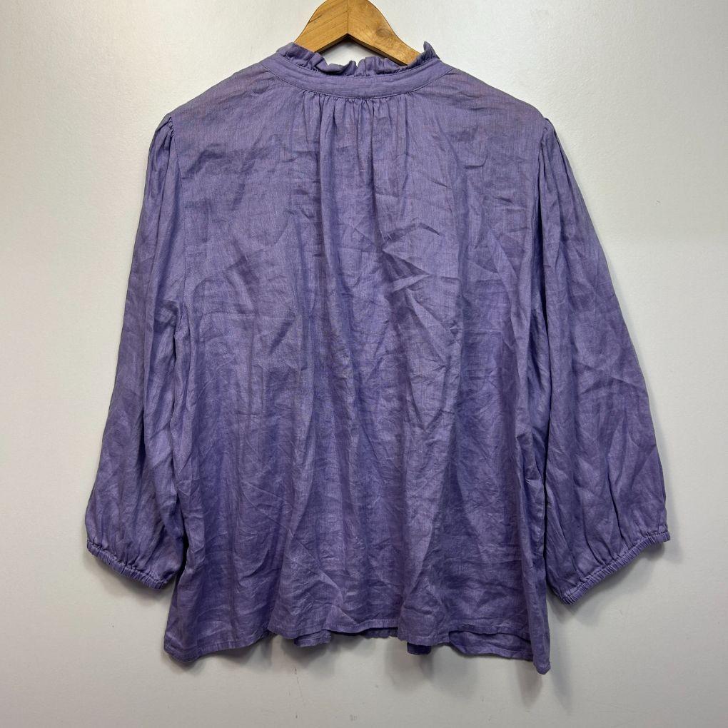 Sussan Lilac Linen Top - Size 20