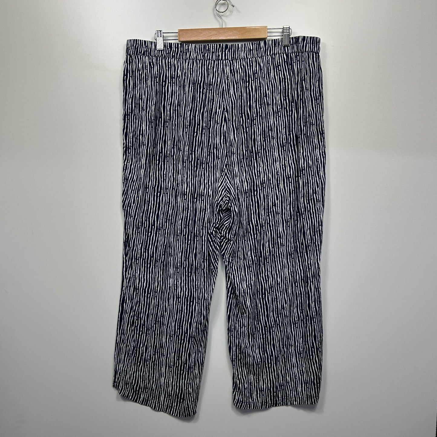 Cordelia St Pants Size 20 Navy White Pockets Elastic Waist