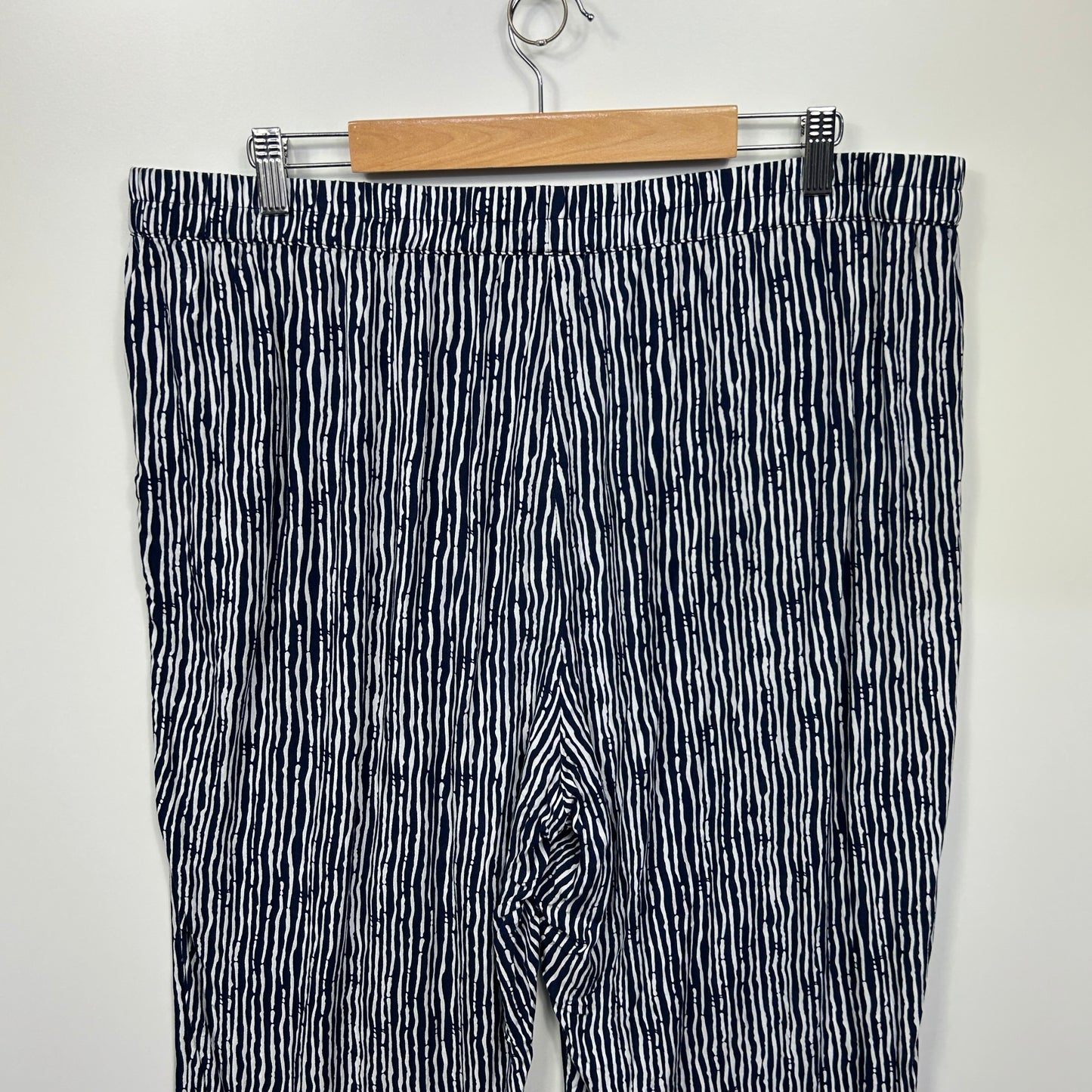 Cordelia St Pants Size 20 Navy White Pockets Elastic Waist