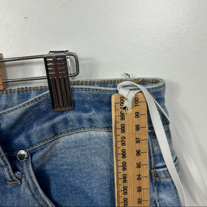 City Chic Light Blue Wide Leg Harley High Rise Crop Jeans - Size 18