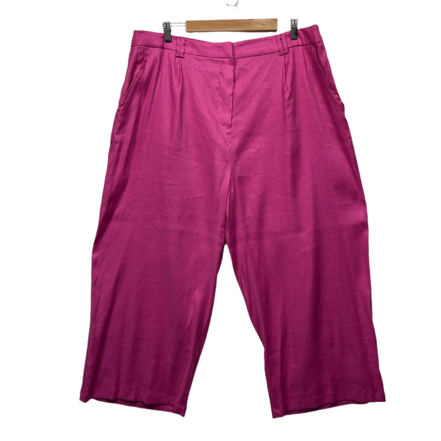 Preview Pants Size 20 Pink Pockets Wide Leg Linen Blend New