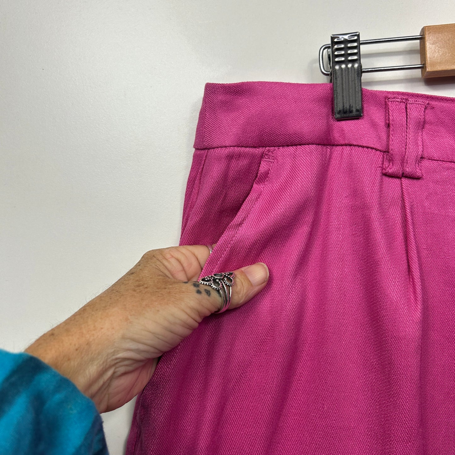 Preview Pants Size 20 Pink Pockets Wide Leg Linen Blend New