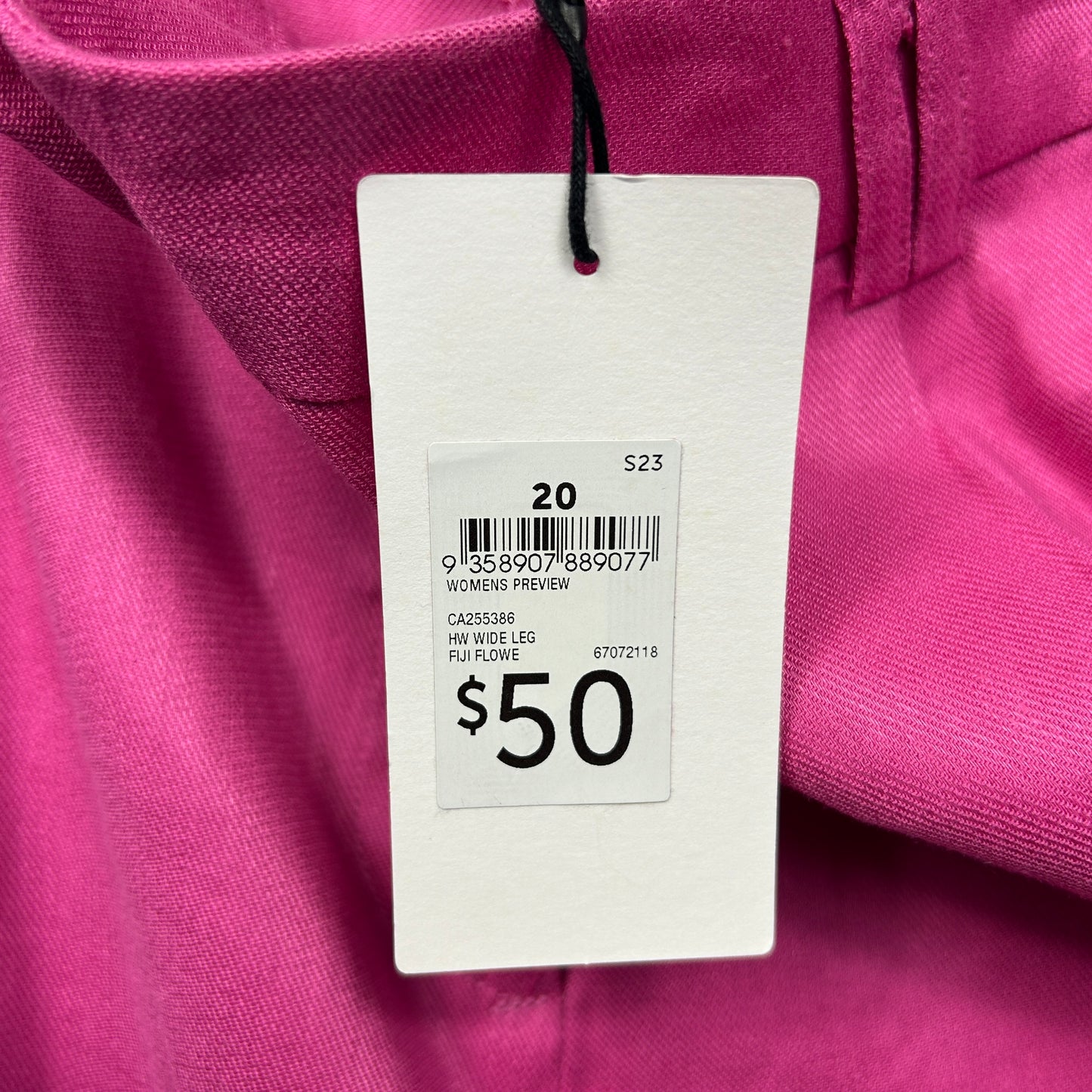 Preview Pants Size 20 Pink Pockets Wide Leg Linen Blend New