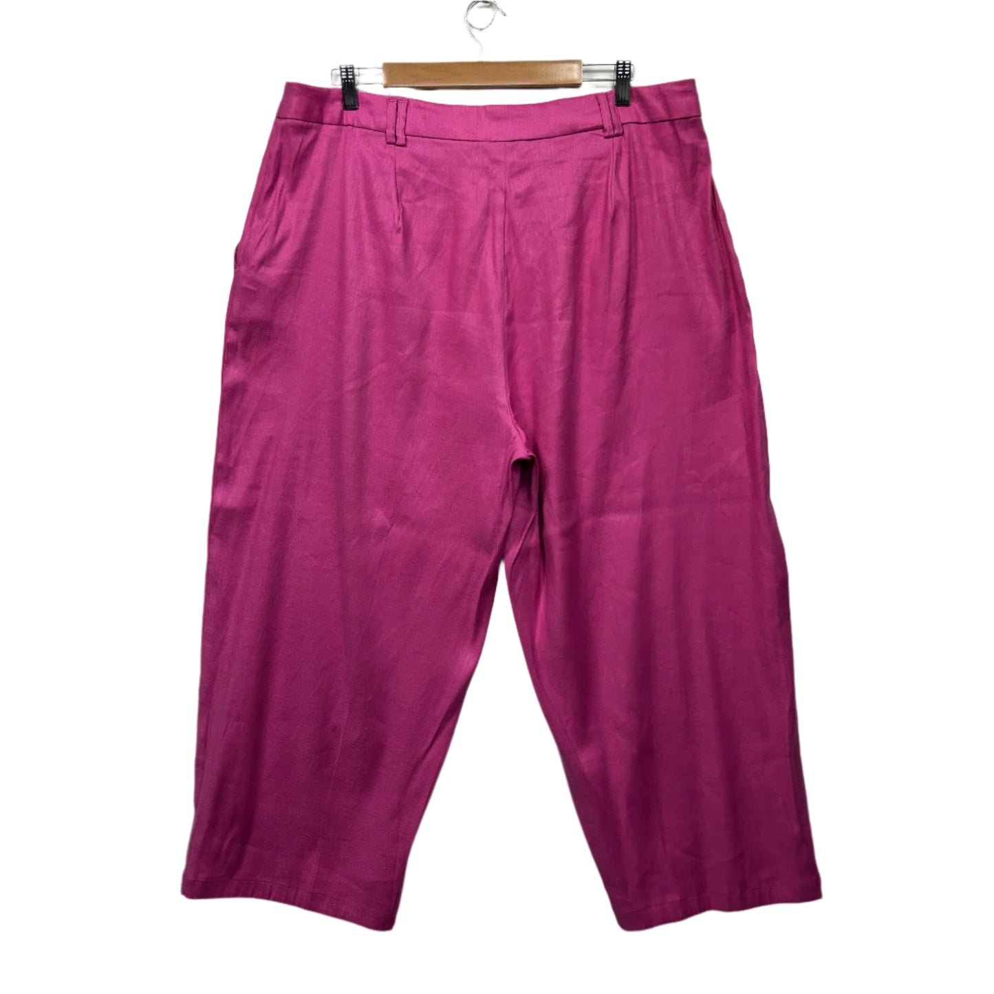 Preview Pants Size 20 Pink Pockets Wide Leg Linen Blend New