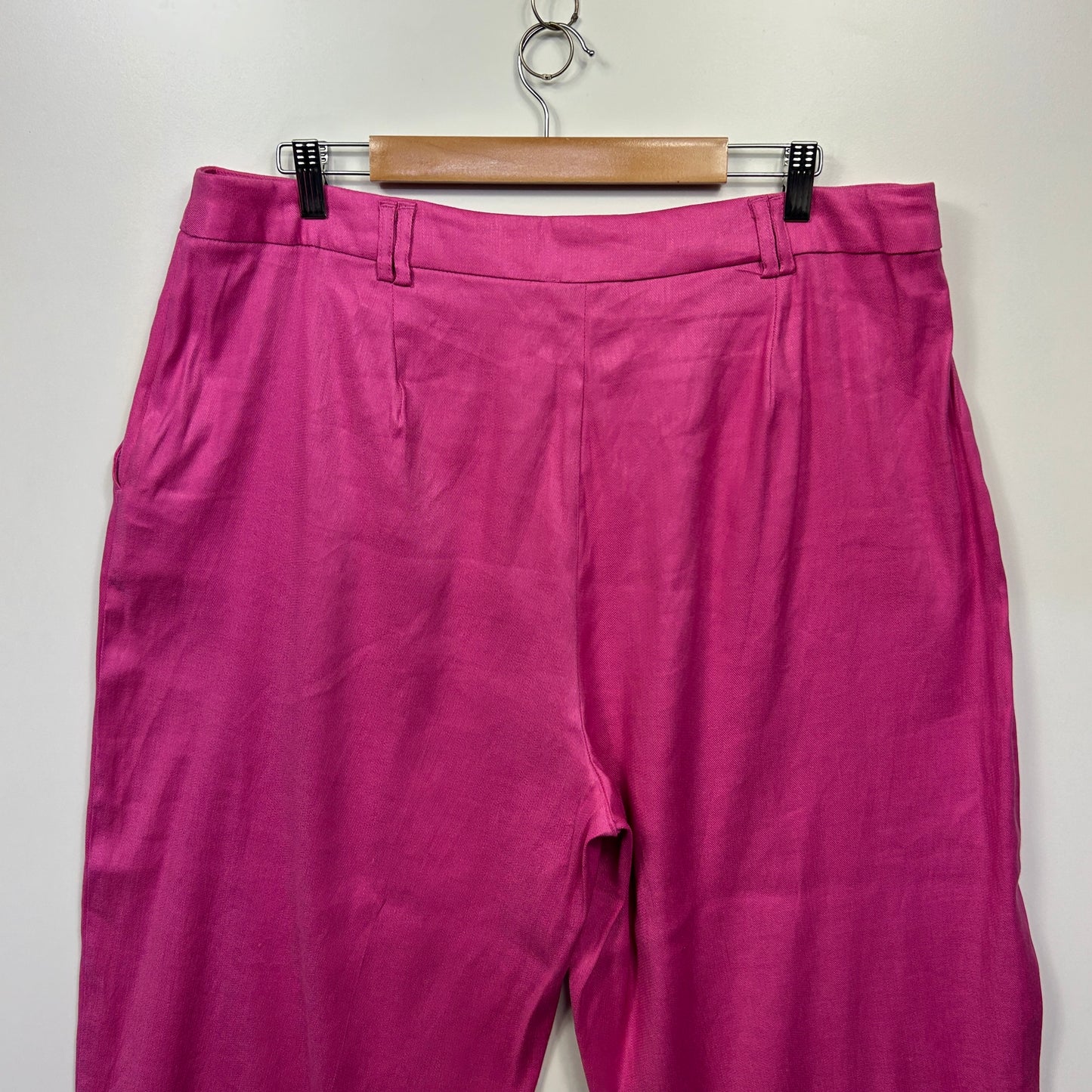 Preview Pants Size 20 Pink Pockets Wide Leg Linen Blend New