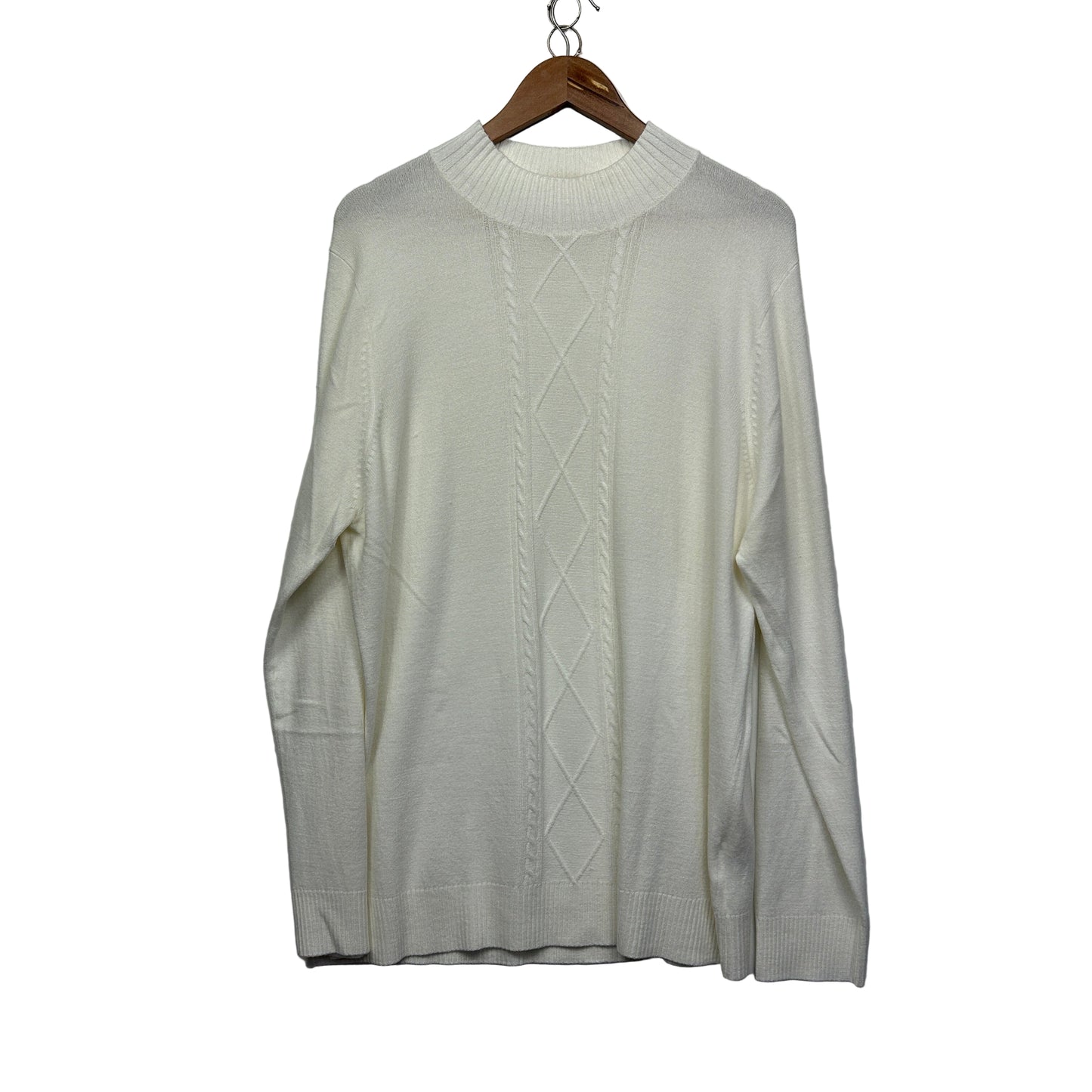 Millers Jumper Size XXL 16 18 White Cable Knit Long Sleeve