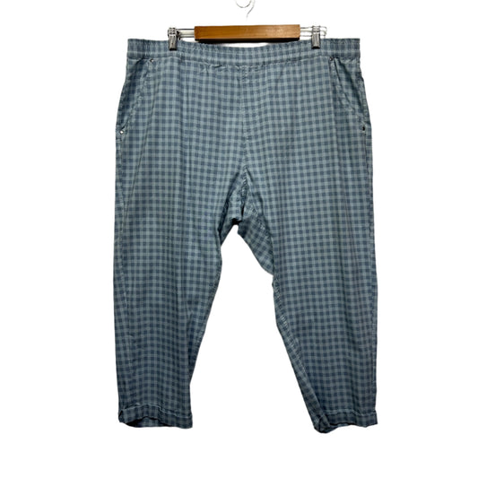 Virtuelle Pants Size 22 Blue Gingham Check Pockets Viscose Blend