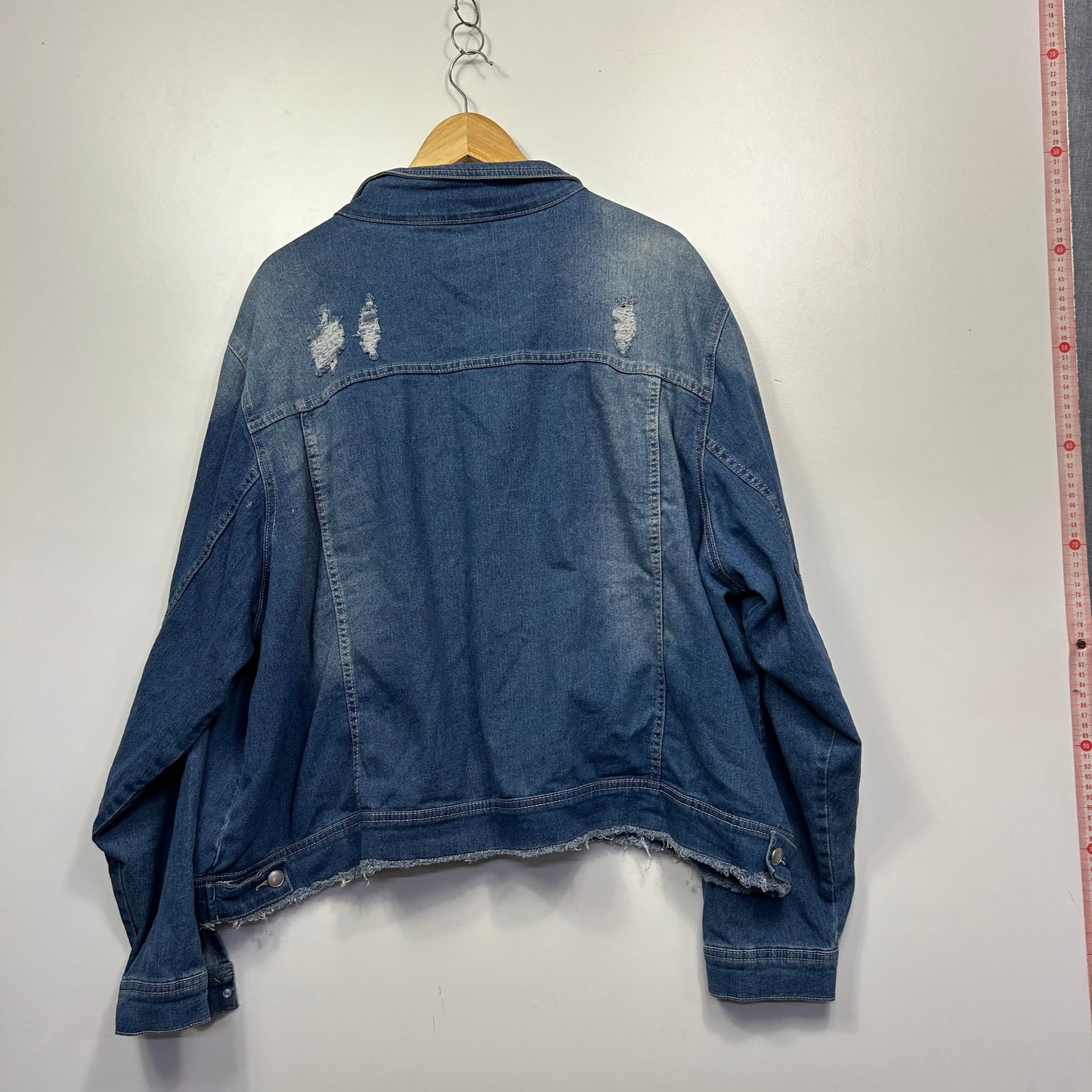 Avella Blue Distressed Denim Jacket - Size 26