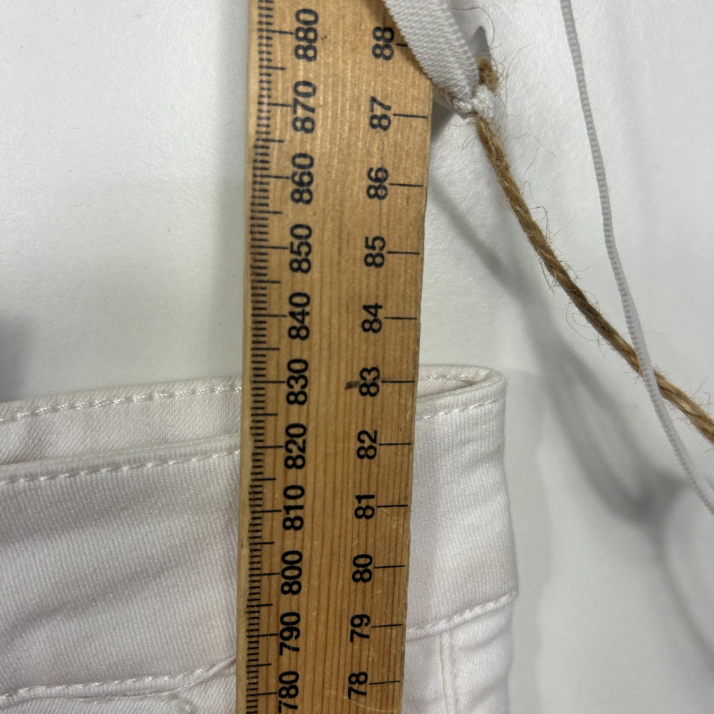 Virtuelle White Crop Denim Jeans - Size 22