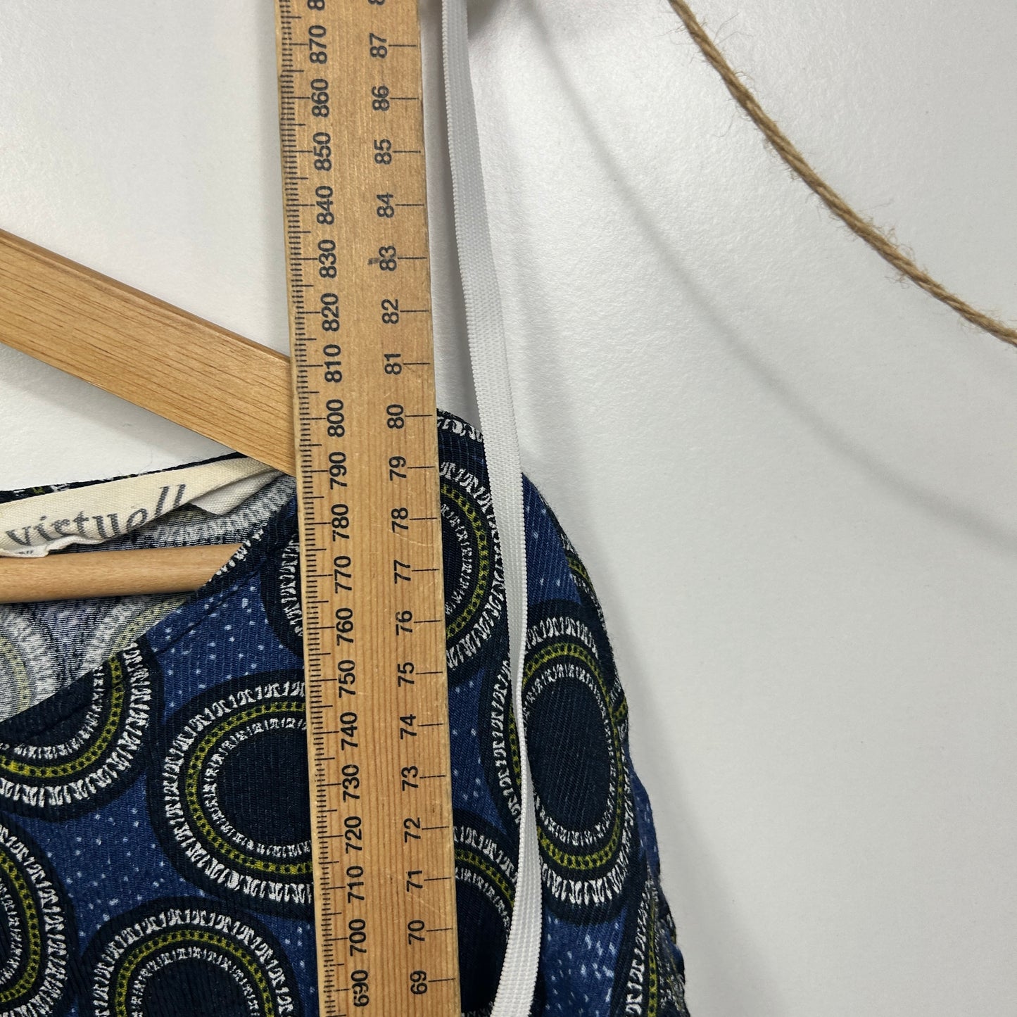 Virtuelle Navy Blue Circle Print Top - Size 22